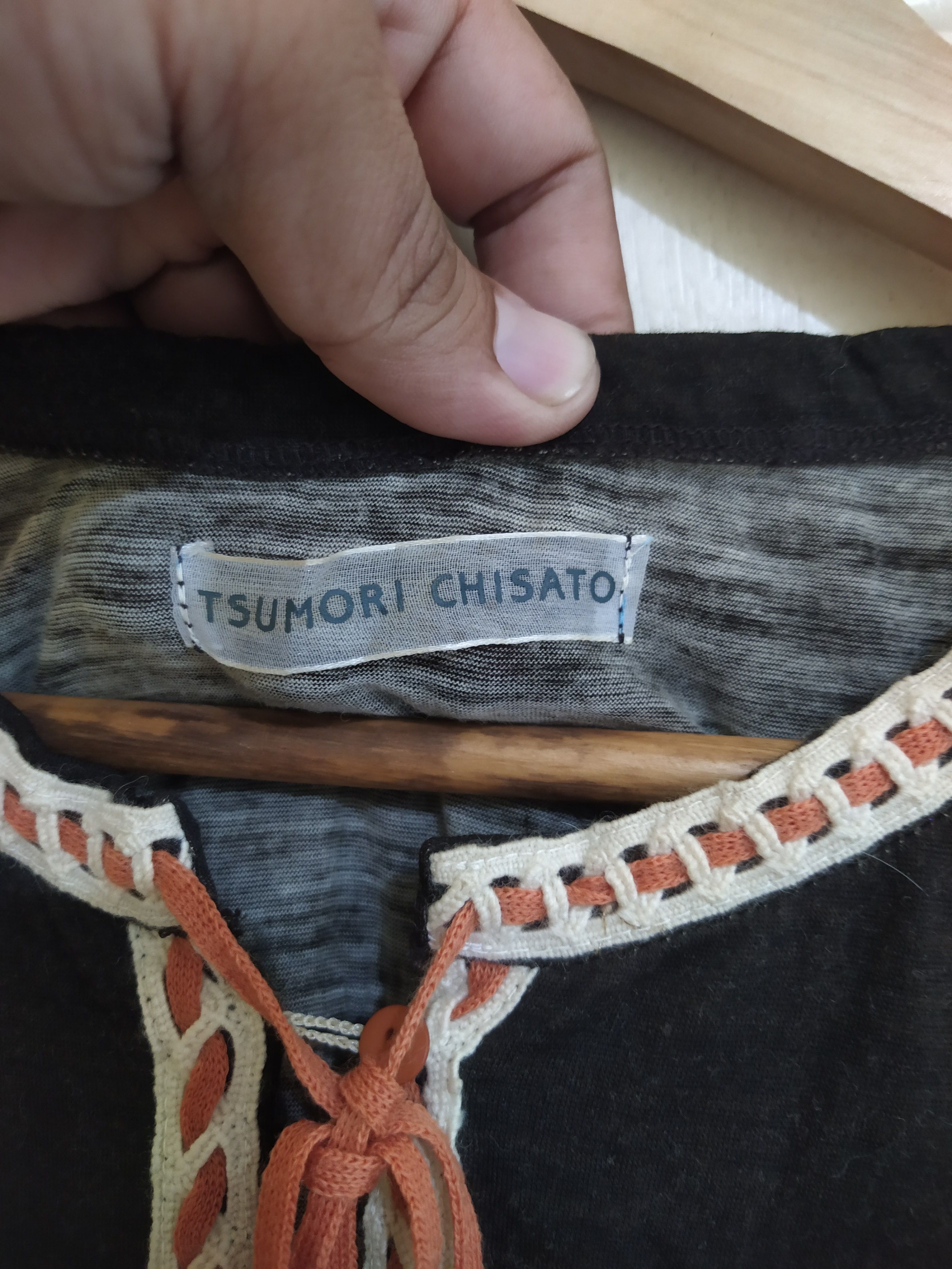 Issey Miyake Tsumori Chisato Orange Floral Art Crochet Lace-Up Neckline Size M / US 6-8 / IT 42-44 - 9 Thumbnail