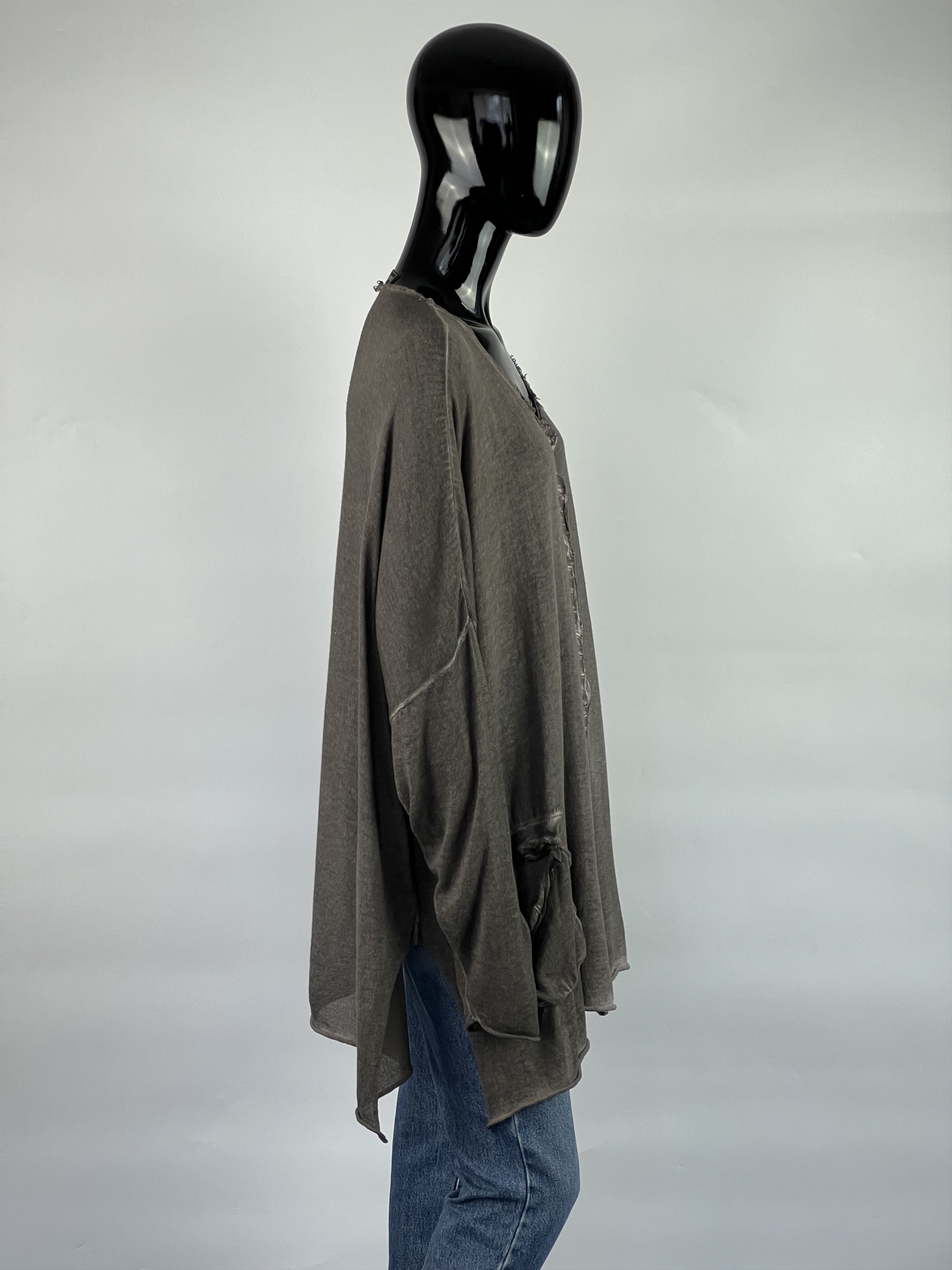 Designer Barbara Speer 100% Organic Cotton Cardigan Size 2 Oversized Size ONE SIZE - 2 Thumbnail