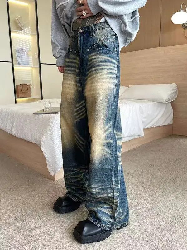 Japanese Brand Street washed vintage distressed straight jeans y2k Size US 32 / EU 48 - 1 Thumbnail