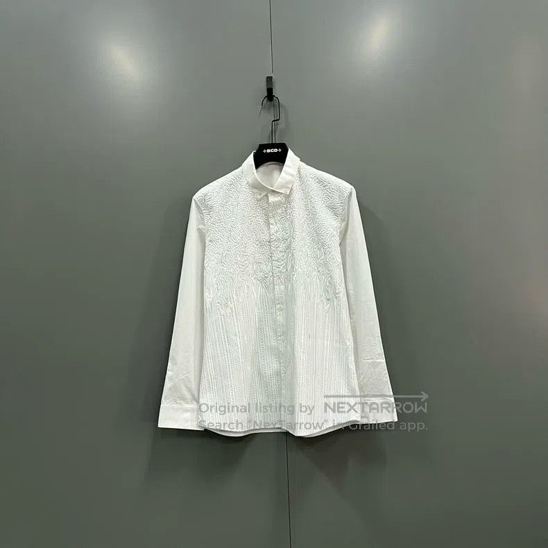 Givenchy Givenchy Size41 White Geometric Embroidered Shirt Size US M / EU 48-50 / 2 - 1 Thumbnail