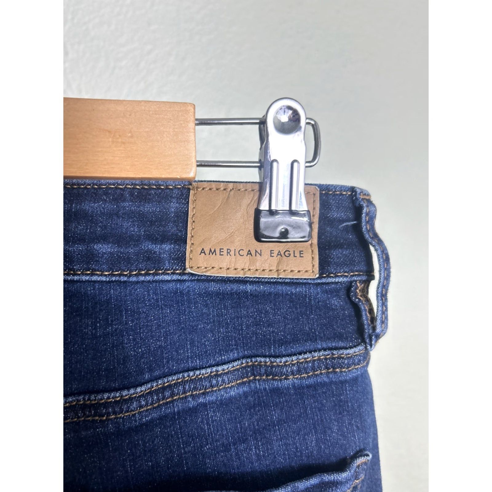American Eagle Outfitters American Eagle Next Stretch Dark Wash Jeans Super Hi Rise Jegging 28x26 Size 6 Size 30" / US 8 / IT 44 - 7 Thumbnail