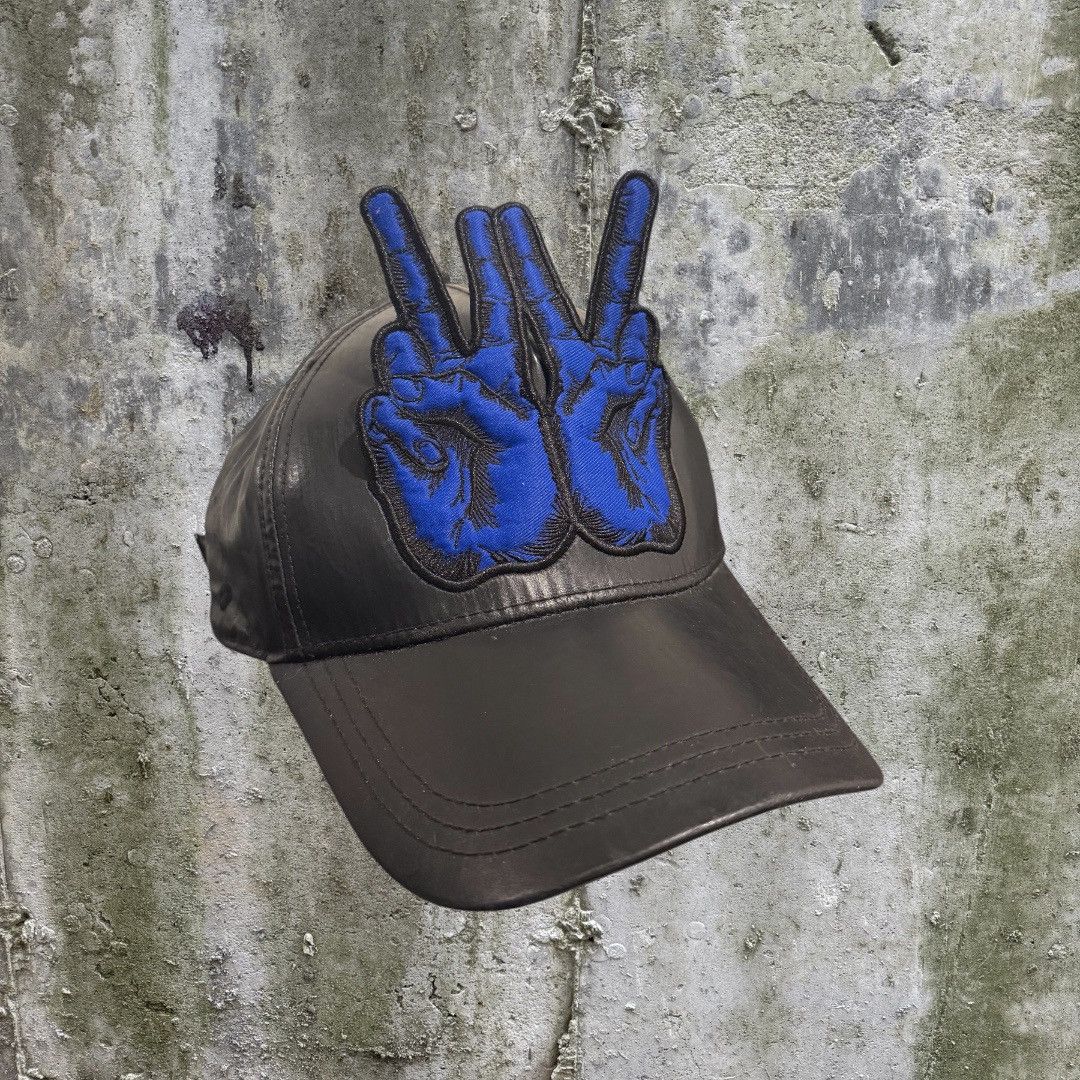 Walter Van Beirendonck Leather WAR Demand Freedom and Beauty Hat