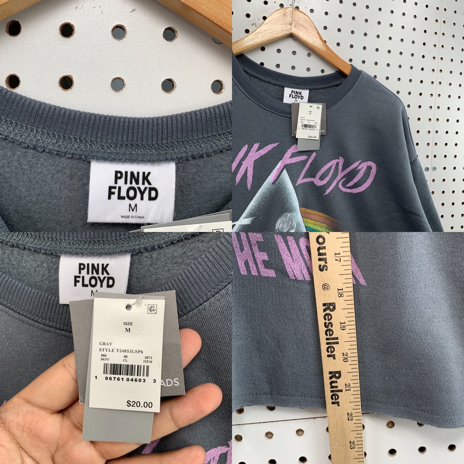 Vintage Pink Floyd Sweatshirt Gray Crewneck Pullover Womens M 27x22 NWT Size M / US 6-8 / IT 42-44 - 8 Thumbnail