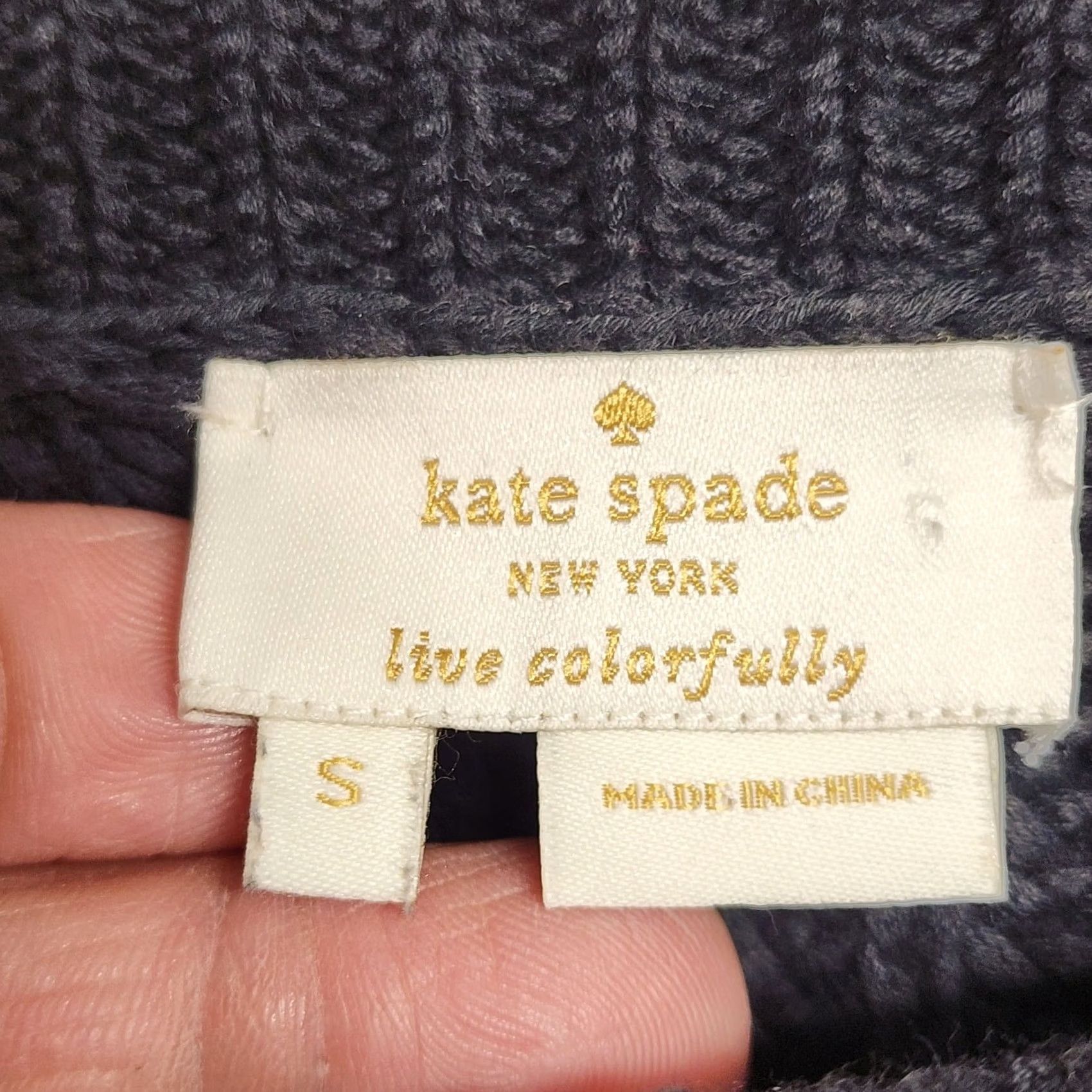 Vintage Kate Spade Womens Small Black Cream Geometric Knit Sweater 100% Cotton Size S / US 4 / IT 40 - 4 Thumbnail