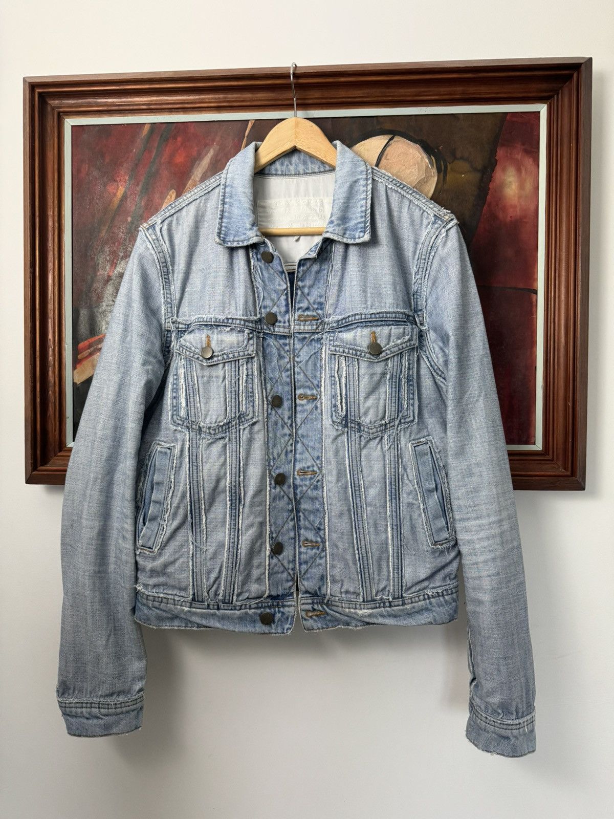 Maison Margiela Maison Margiela H&M Inside Out Denim Jacket Distressed Jeans  | Grailed