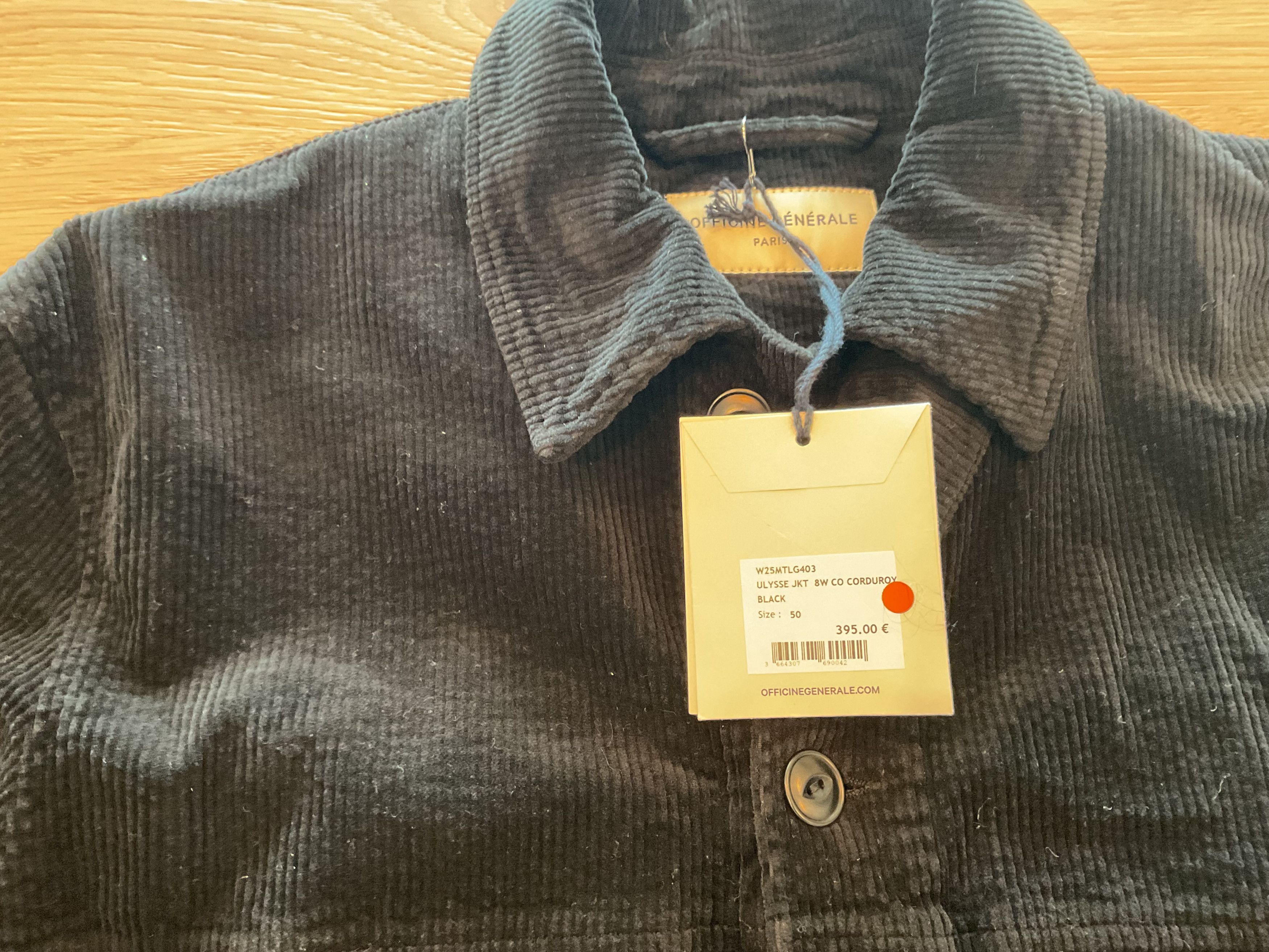 Officine Generale Ulysse Jacket Black Corduroy Size US M / EU 48-50 / 2 - 2 Thumbnail