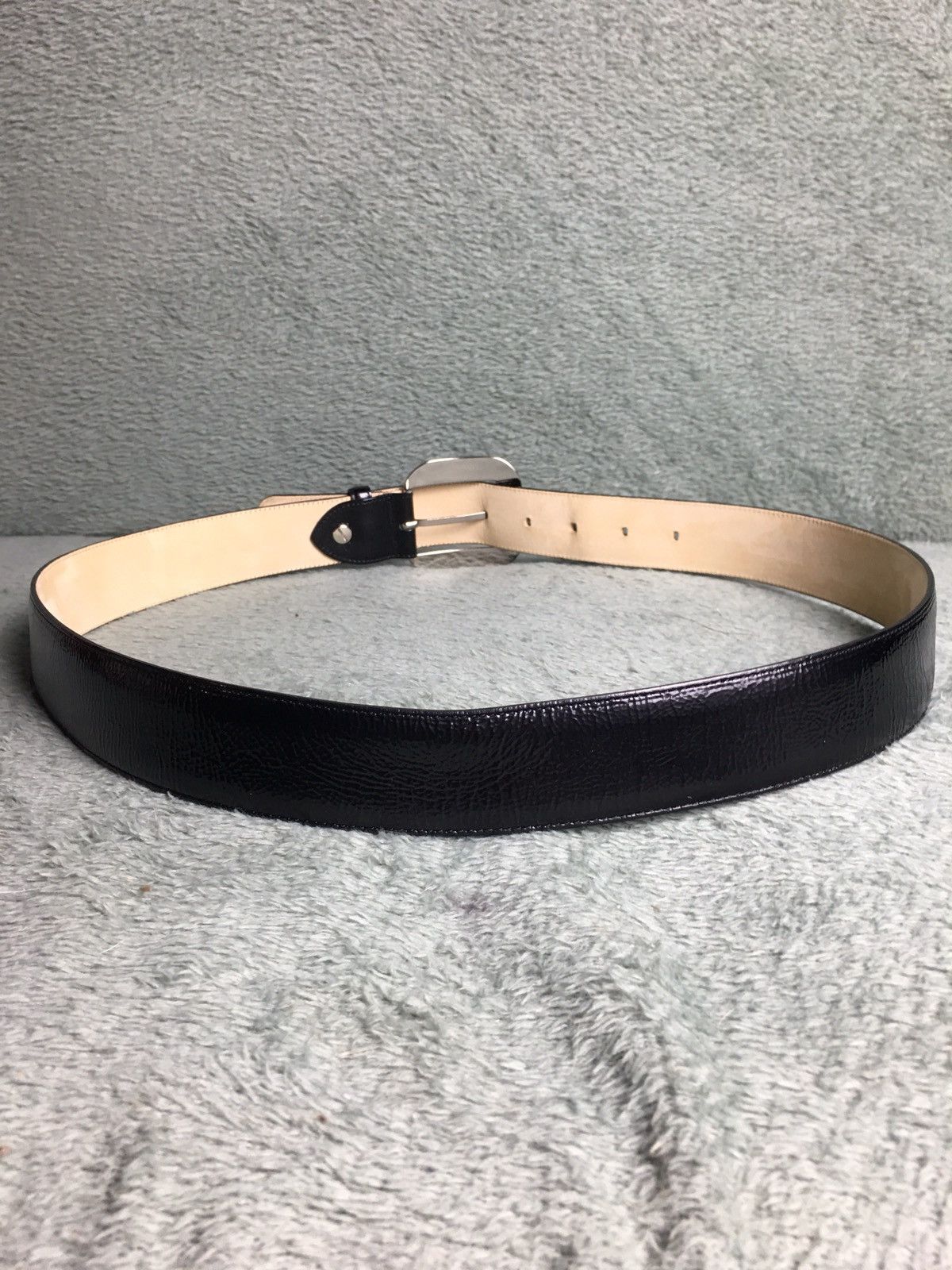 Longchamp LONGCHAMP Black Patent Leather Belt Designer France Size ONE SIZE - 7 Thumbnail