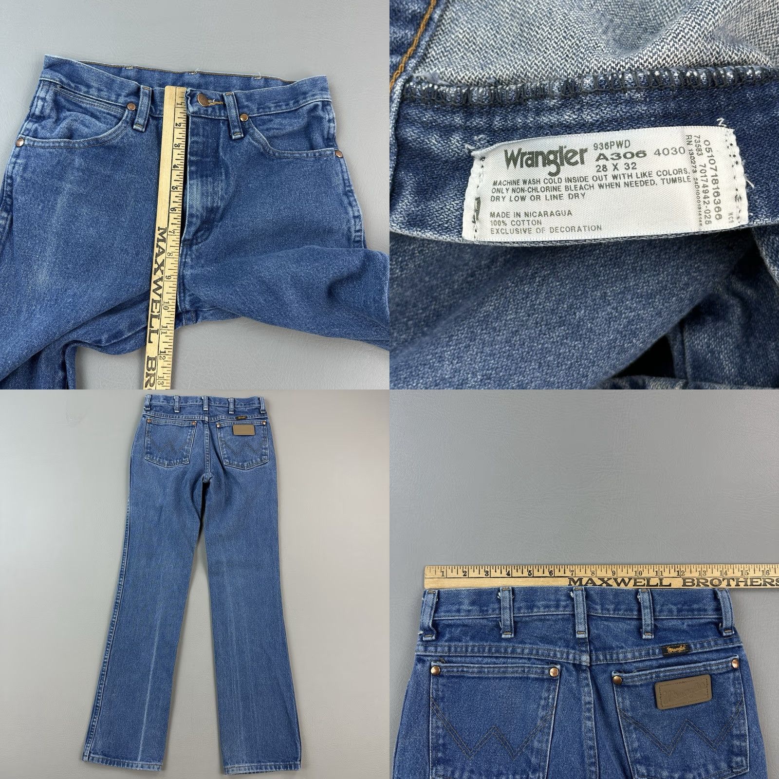 Wrangler Wrangler Jeans Mens 28x32 Blue Denim Cowboy Cut Slim Fit Western Rodeo Size US 28 / EU 44 - 8 Thumbnail