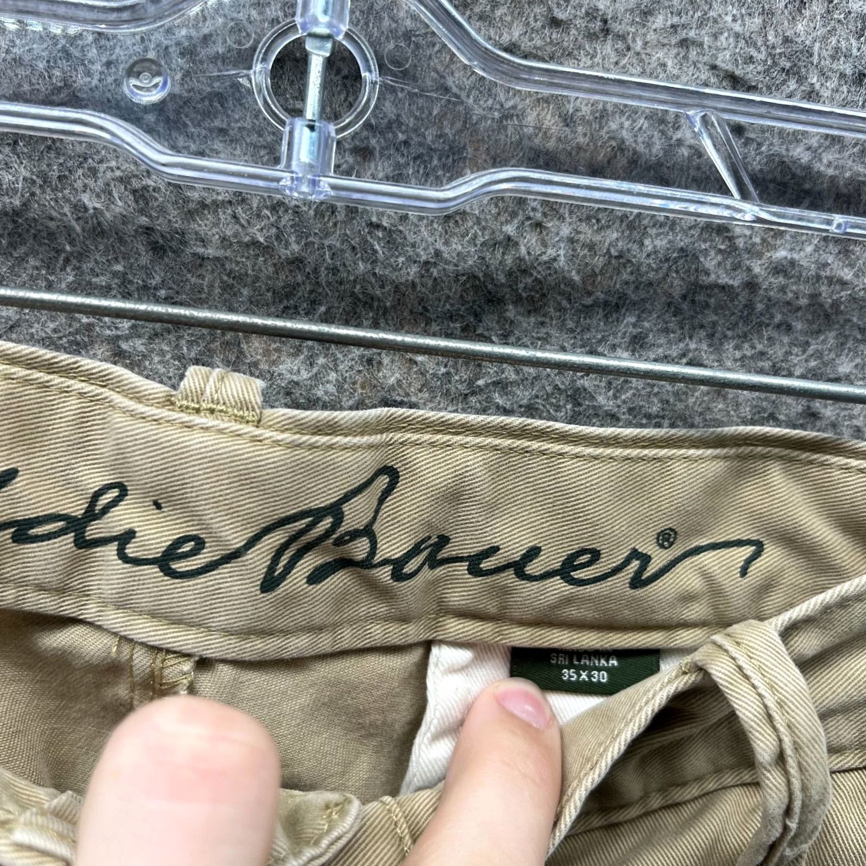 Eddie Bauer Eddie Bauer Pants Men 35x30 Chino Flat Front Beige Cotton Canvas / Regular Rise / Button Closure / Pockets / Straight Leg / Size 35 Beach? Size US 35 - 4 Thumbnail