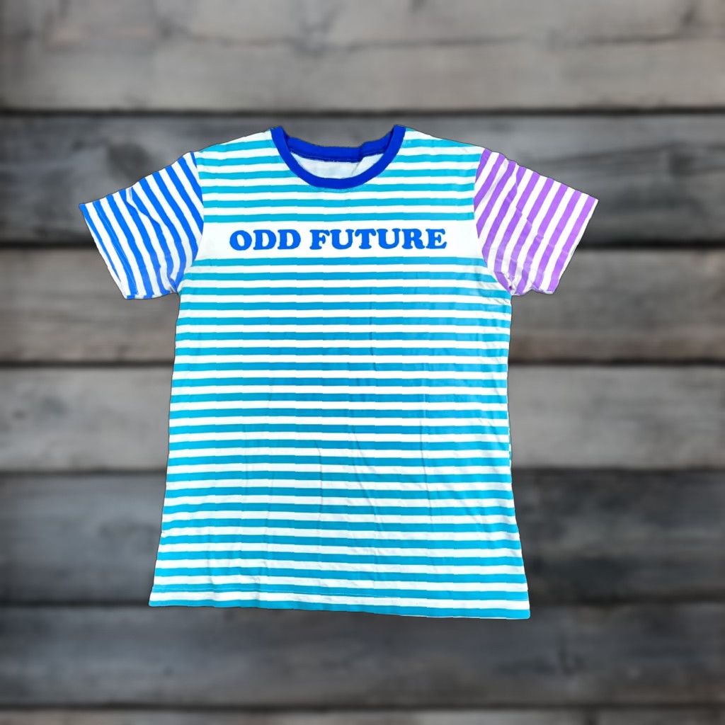 Odd Future Odd Future Spell Out Striped T-Shirt Adult Medium White Blue Tyler Creator Rap Size US M / EU 48-50 / 2 - 1 Thumbnail
