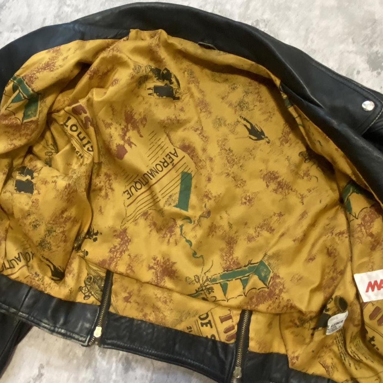 Other Black leather jacket with a hint of yellow, featuring Size 36R - 4 Thumbnail