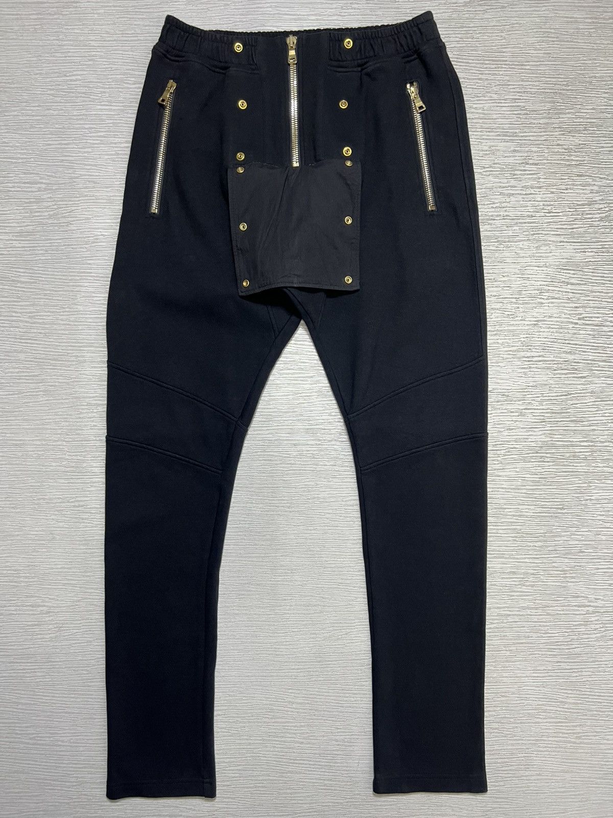 Balmain Balmain - Gold Hardware Biker Sweatpants Size US 30 / EU 46 - 2 Thumbnail