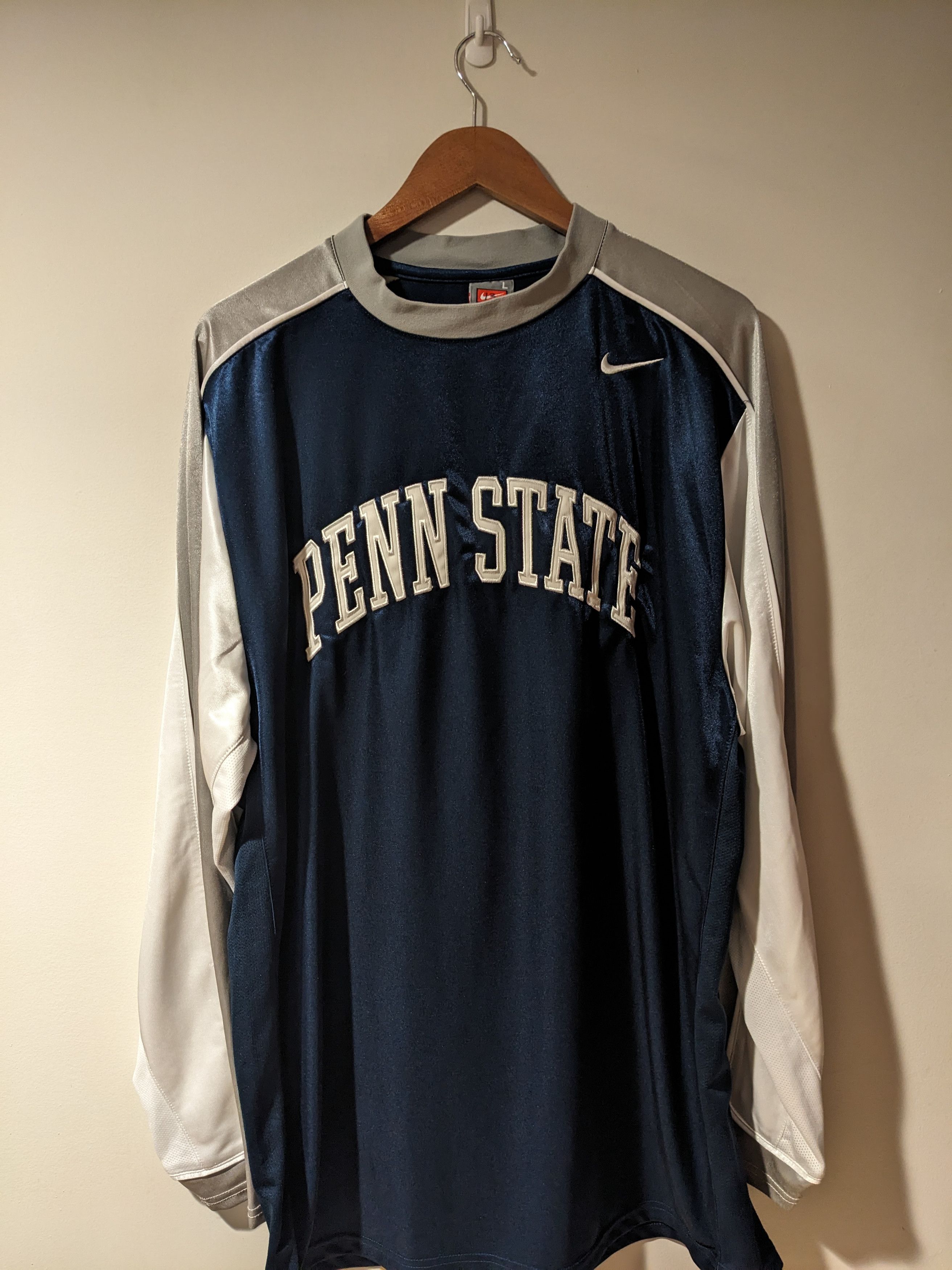 Nike × Vintage Vintage Y2K Penn State Nike Blue Large Thermal Long-Sleeve Size US L / EU 52-54 / 3 - 1 Thumbnail