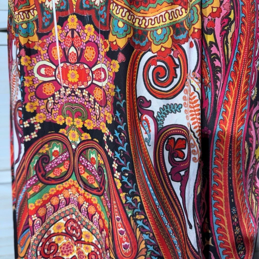 Vintage hippie boho maxi dress paisley red orange empire waist 14 16 Size XL / US 12-14 / IT 48-50 - 11 Thumbnail