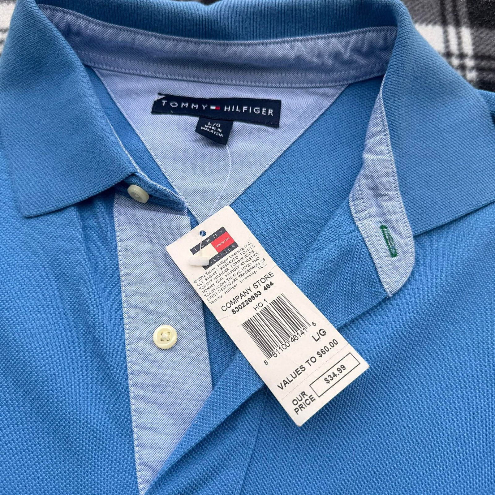 Tommy Hilfiger NWT Tommy Hilfiger Long Sleeve Polo Shirt Light Blue Size US L / EU 52-54 / 3 - 2 Thumbnail