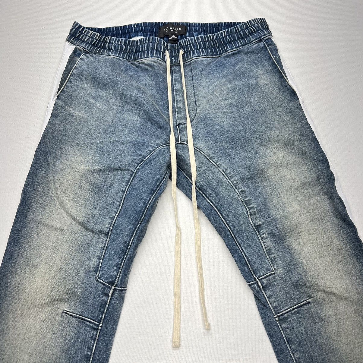 Pacsun Pacsun Jeans Blue Stacked Skinny Drawstring Zip Stripe Size US 30 / EU 46 - 5 Thumbnail
