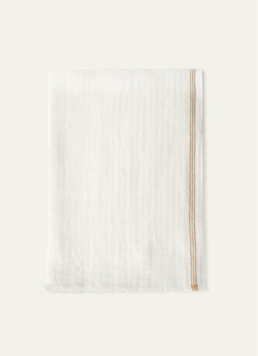 Loro Piana o1srvl11e0325 FAN9717 Size: OS / Sciarpa Scarf in White Size ONE SIZE - 1 Thumbnail
