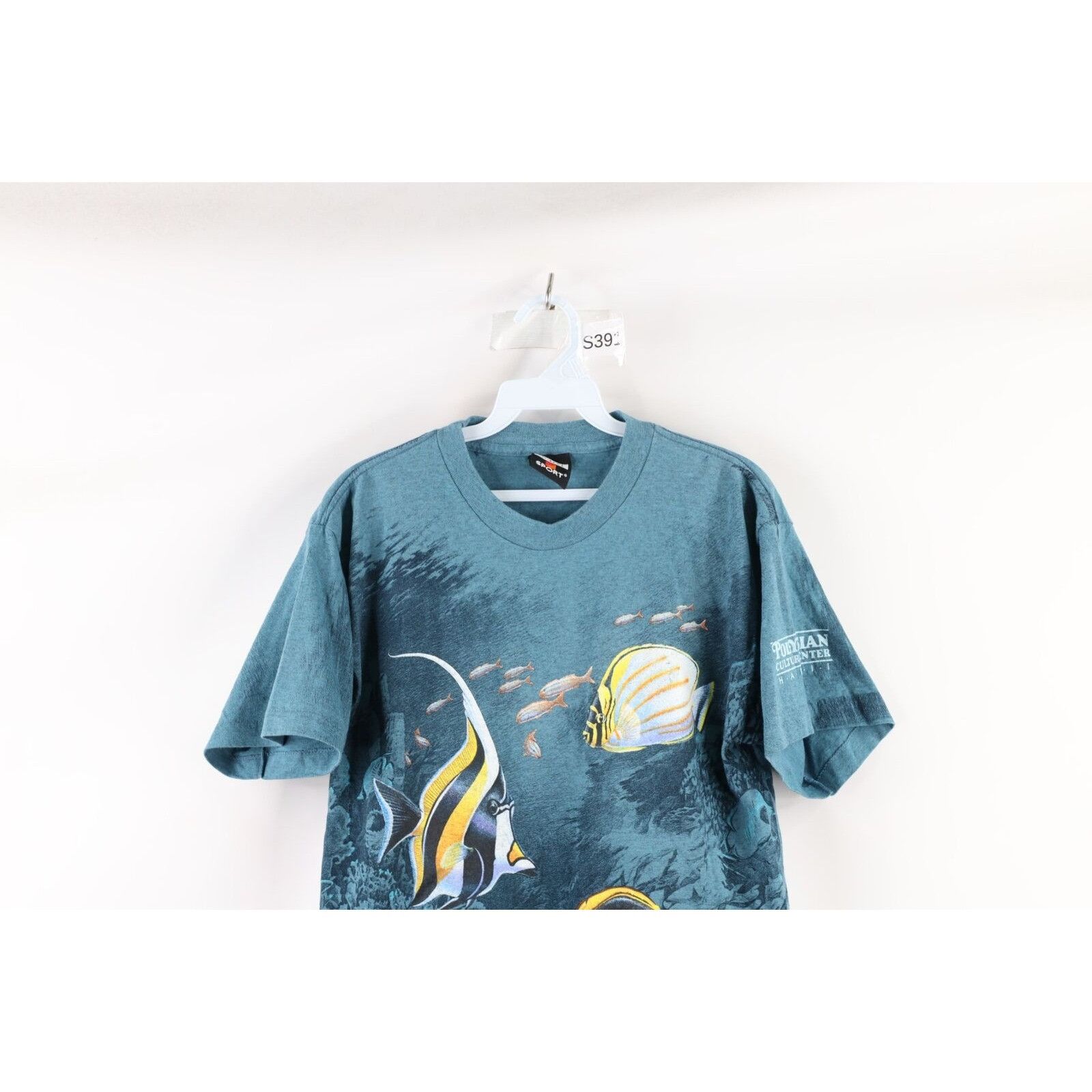 Vintage Vintage 90s Streetwear All Over Print Ocean Fish T-Shirt Size US S / EU 44-46 / 1 - 2 Thumbnail