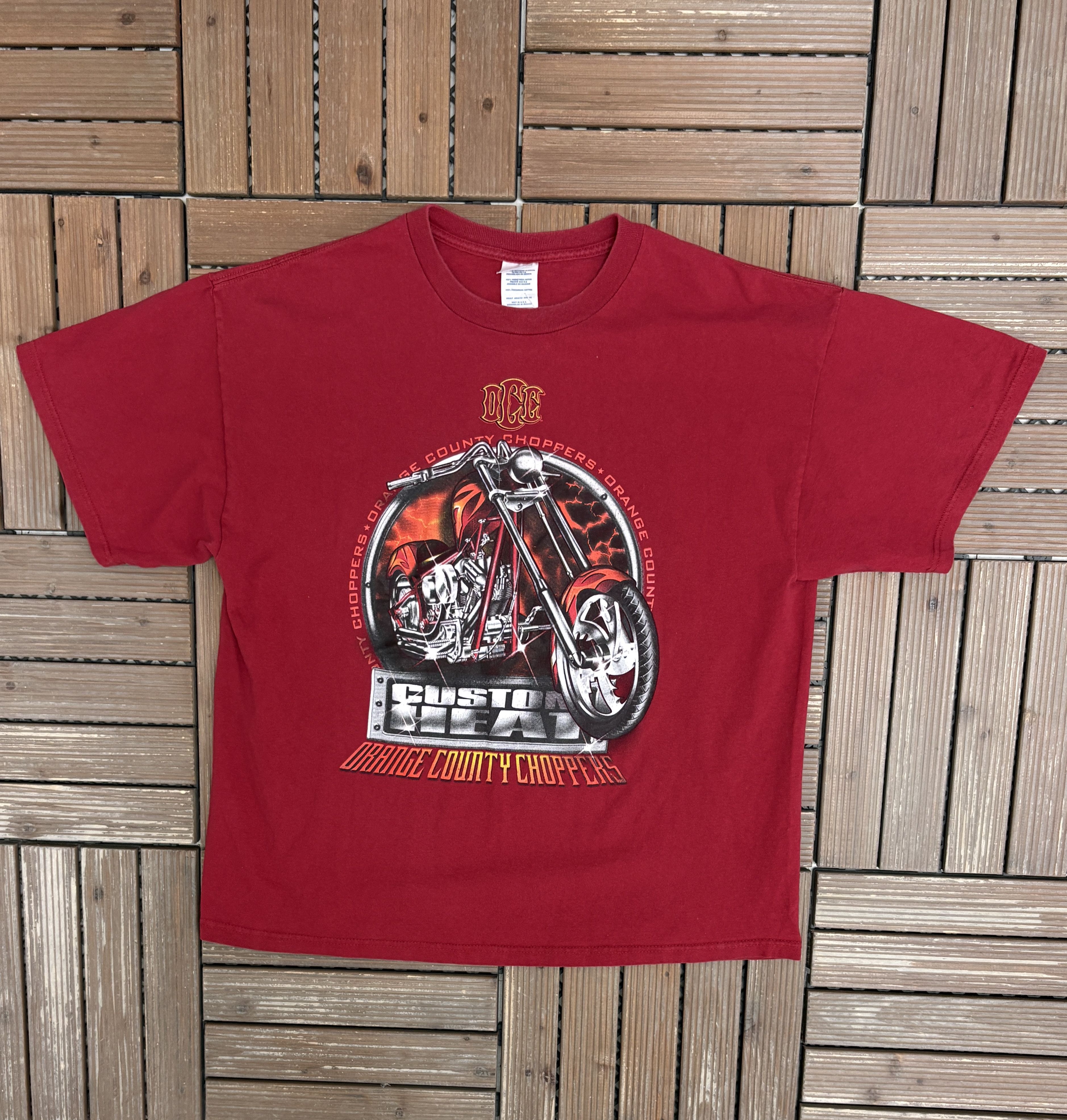 Vintage Orange County Choppers Vintage Red T-Shirt Tee Size US XL / EU 56 / 4 - 1 Thumbnail