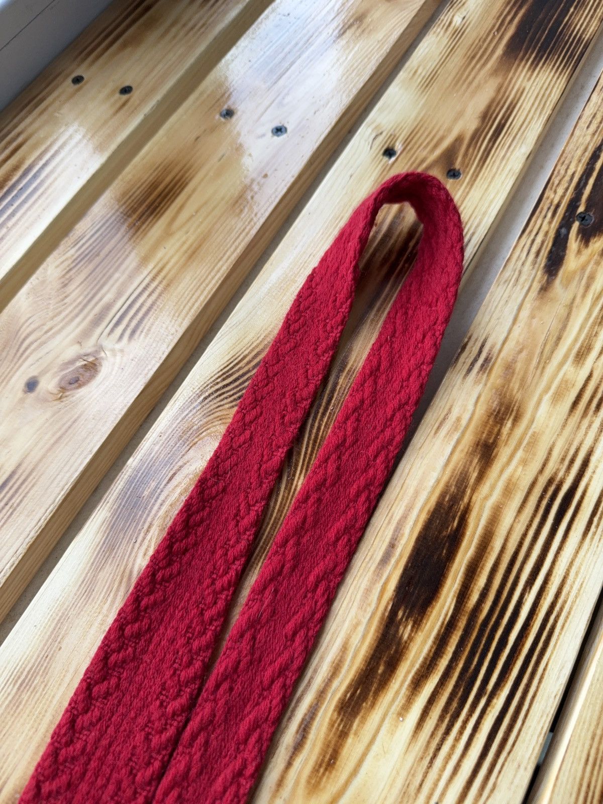 Japanese Brand Vintage 70s Archive Red Knit Wool Tie Ivy Preppy Classic Size ONE SIZE - 6 Thumbnail