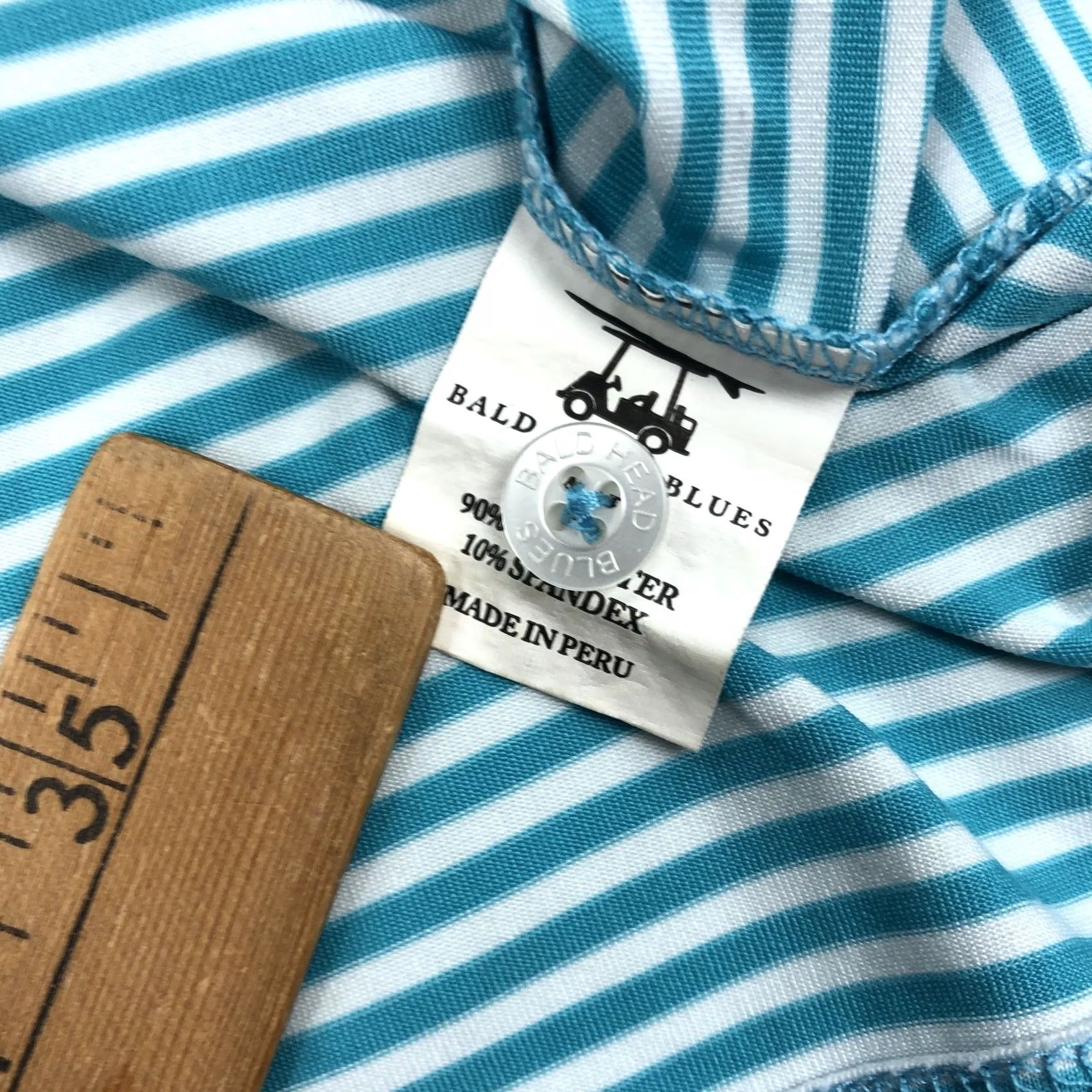 Vintage Bald Head Blues Polo Shirt Men S Teal White Striped Performance Golf Shirt Tee Shirt Polo Size US S / EU 44-46 / 1 - 7 Thumbnail