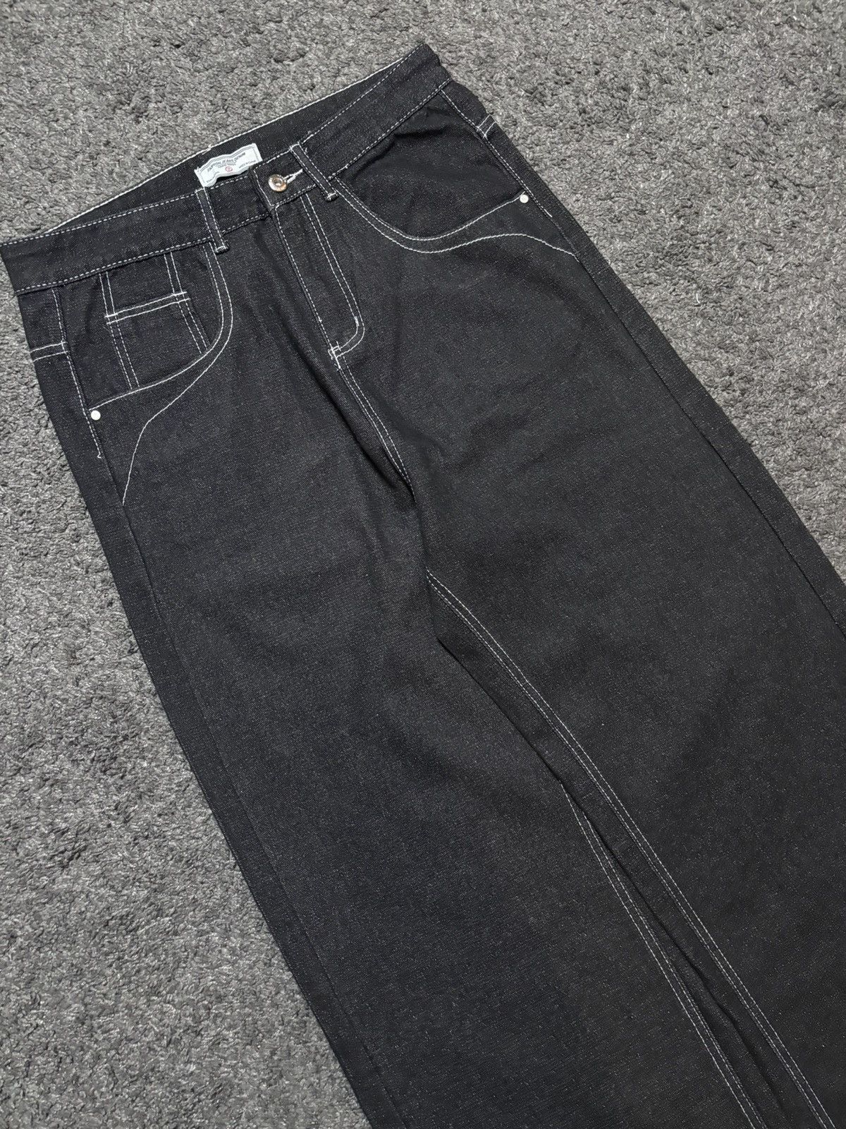 Jean × Vintage Vintage rare tribal medieval blazon sword black baggy jeans Size US 33 - 13 Thumbnail
