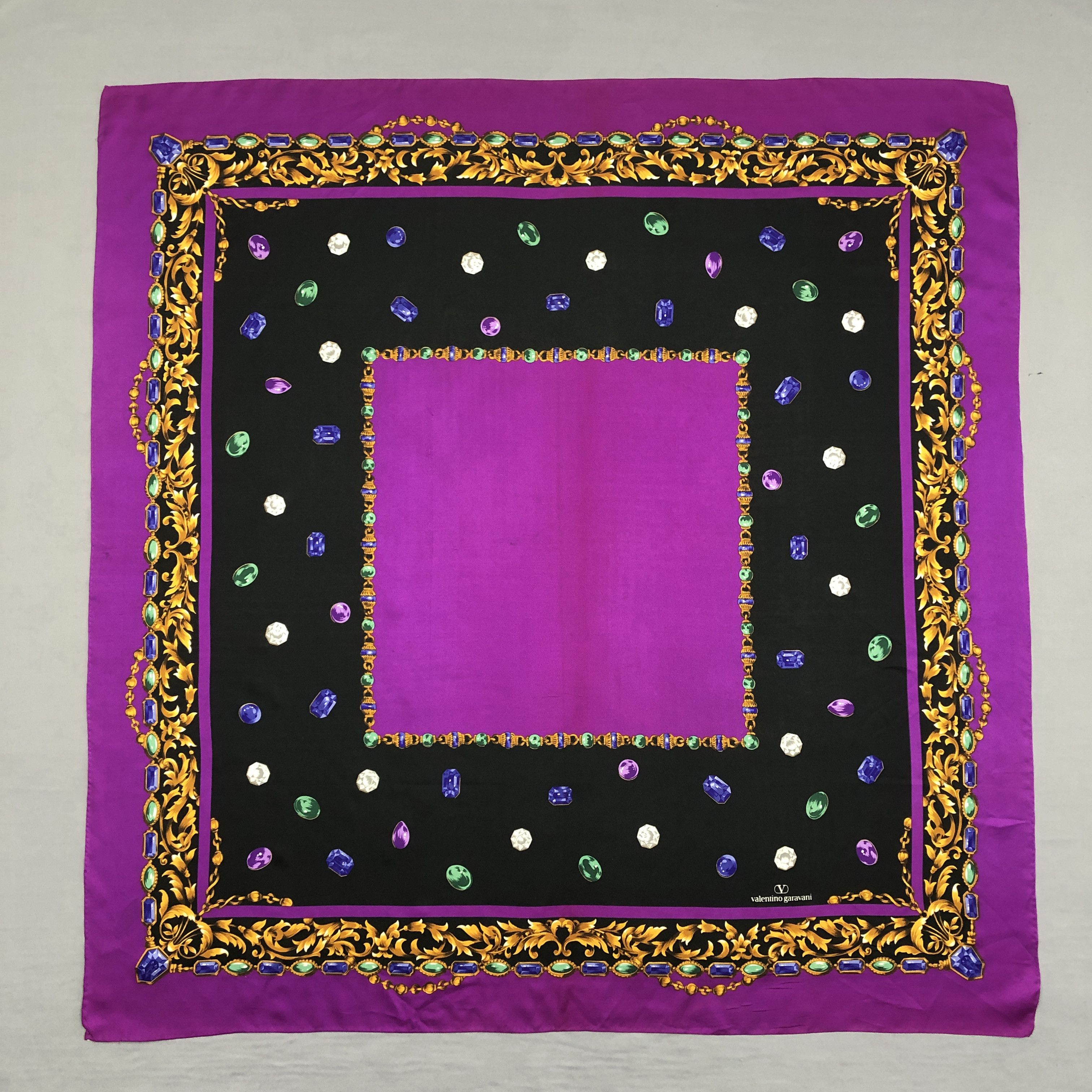 Valentino × Vintage Vintage Valentino Garavani SILK Scarf Stole Wraps Scarves Size ONE SIZE - 4 Thumbnail