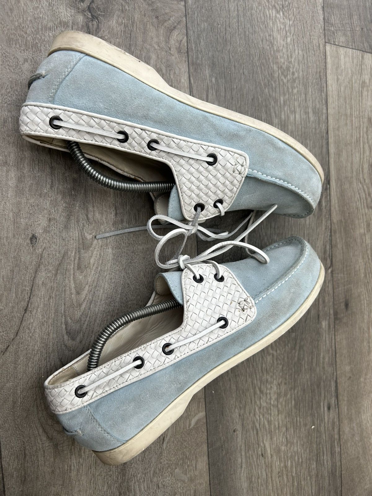 Bottega Veneta Bottega Veneta Intrecciato Trimmed Boat Shoes. Size US 8 / EU 41 - 6 Thumbnail