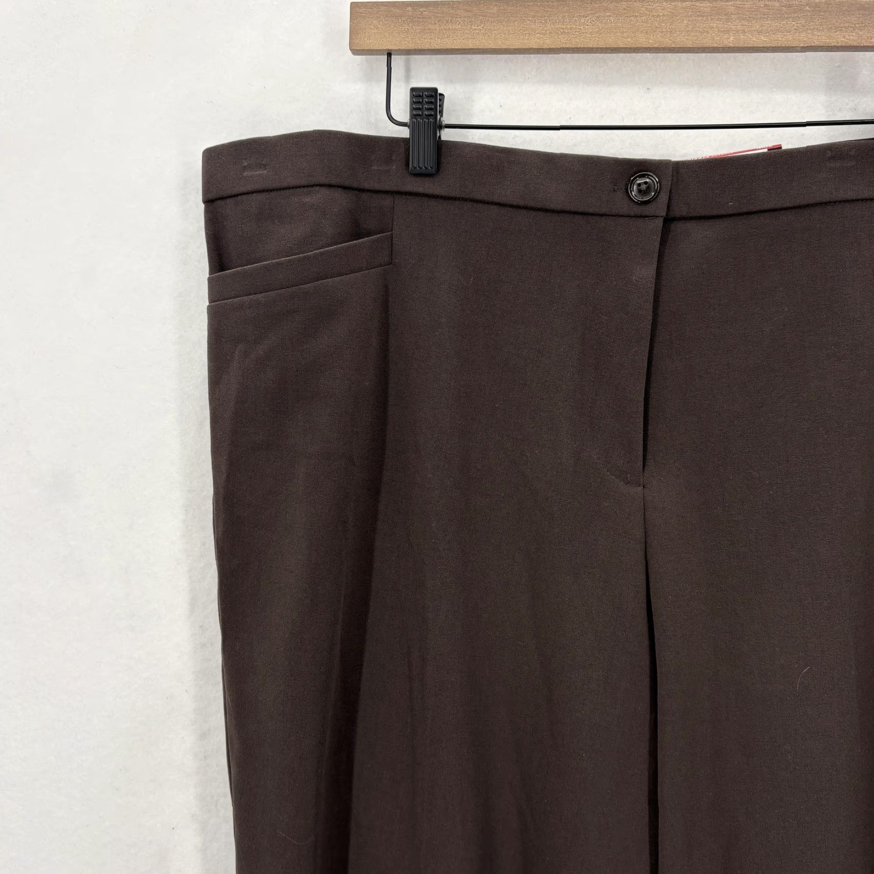 Vintage Roz & Ali Pants Womens 20 Brown Secret Agent Tummy Control Straight Leg Career Size 42" / US 20 - 3 Thumbnail