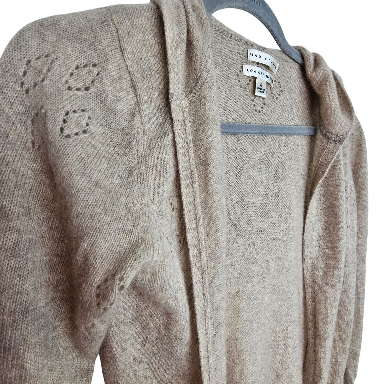 MAX&Co. Max Studio Womens Cashmere Cardigan Sweater S Hooded Size S / US 4 / IT 40 - 5 Thumbnail