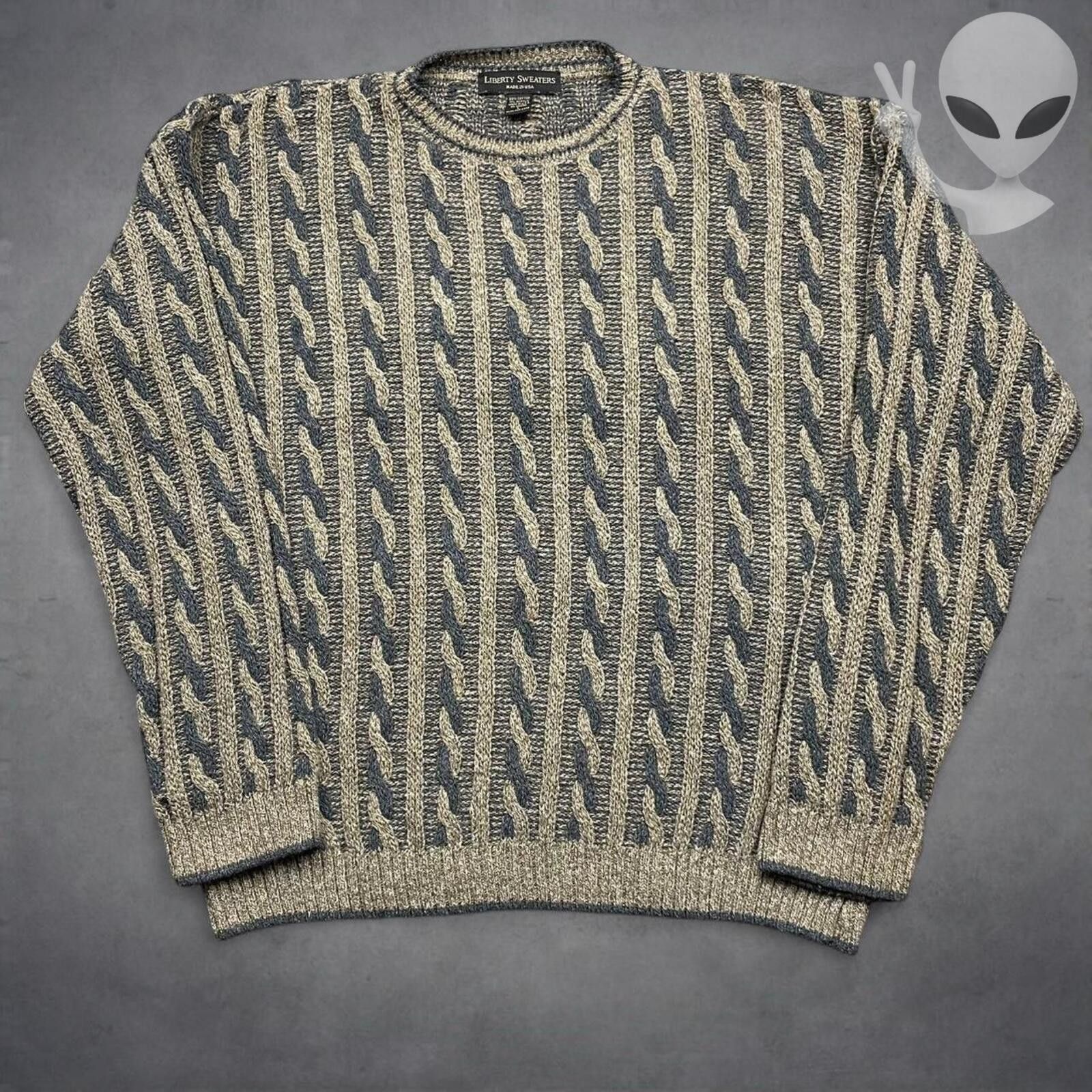 Other 80s Vintage Cable knit Pullover Large Liberty Sweaters USA Size US L / EU 52-54 / 3 - 1 Thumbnail