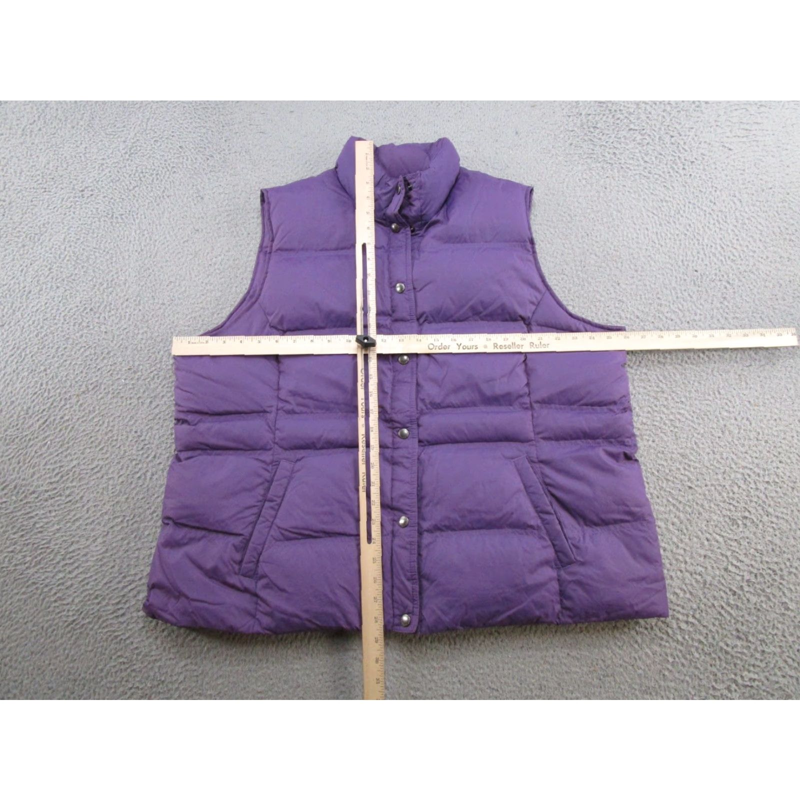 Lands' End Lands' End Womens Purple Snap Up Down Feathers Filled Puffer Vest Plus Size 2X Mens? Womens (adjusted) Size XXL / US 16-18 / IT 52-54 - 4 Thumbnail