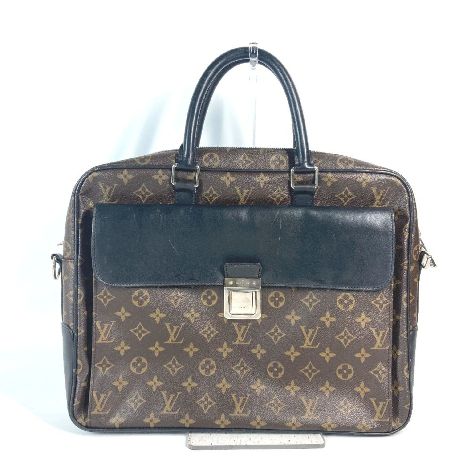 LOUIS VUITTON M56719 Monogram Macassar Soft Briefcase Bag Handbag Document Business Canvas Leather Men's Brown