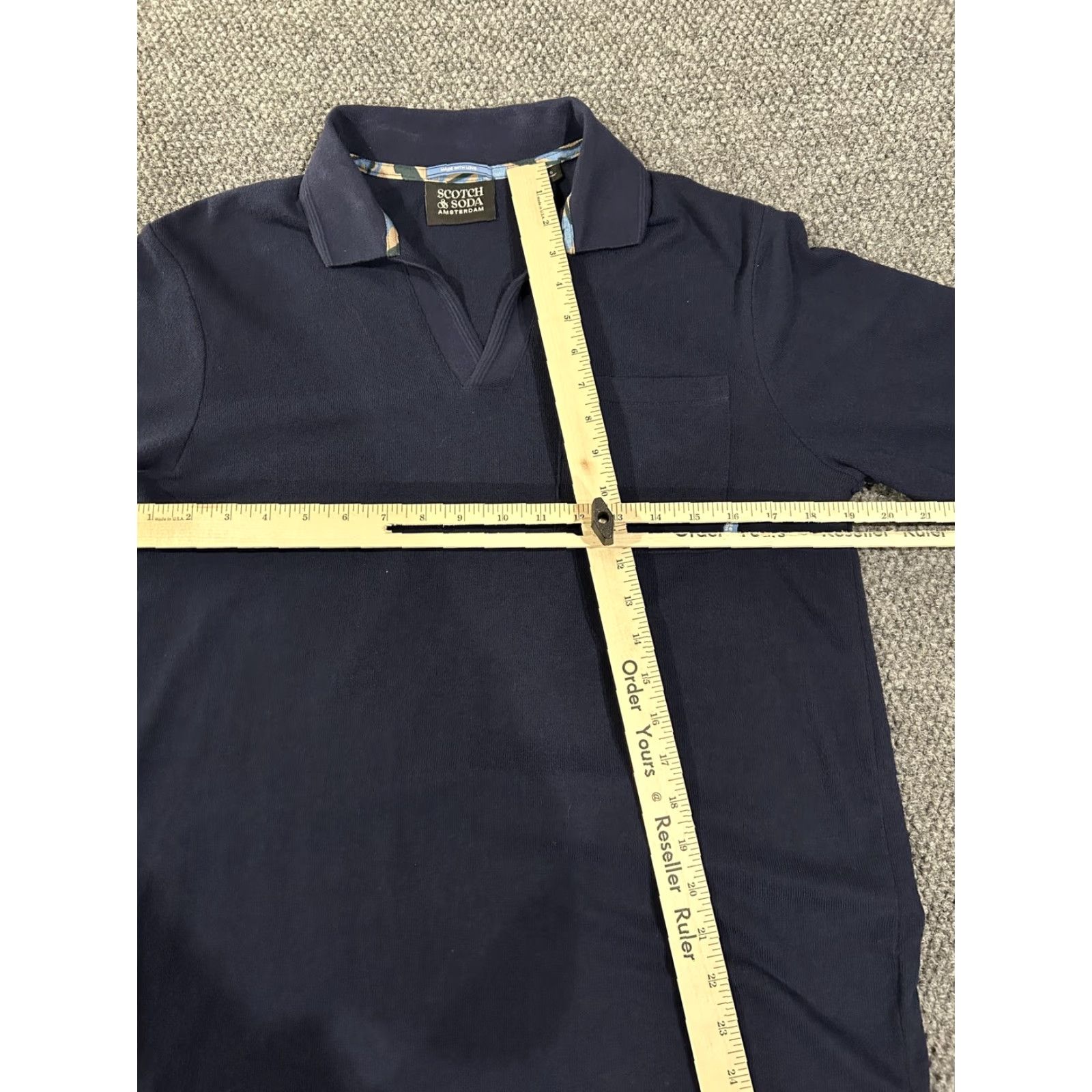Scotch & Soda SCOTCH & SODA Polo Shirt Mens Small Blue Long Sleeve Knit Pocket Casual Size US S / EU 44-46 / 1 - 4 Thumbnail