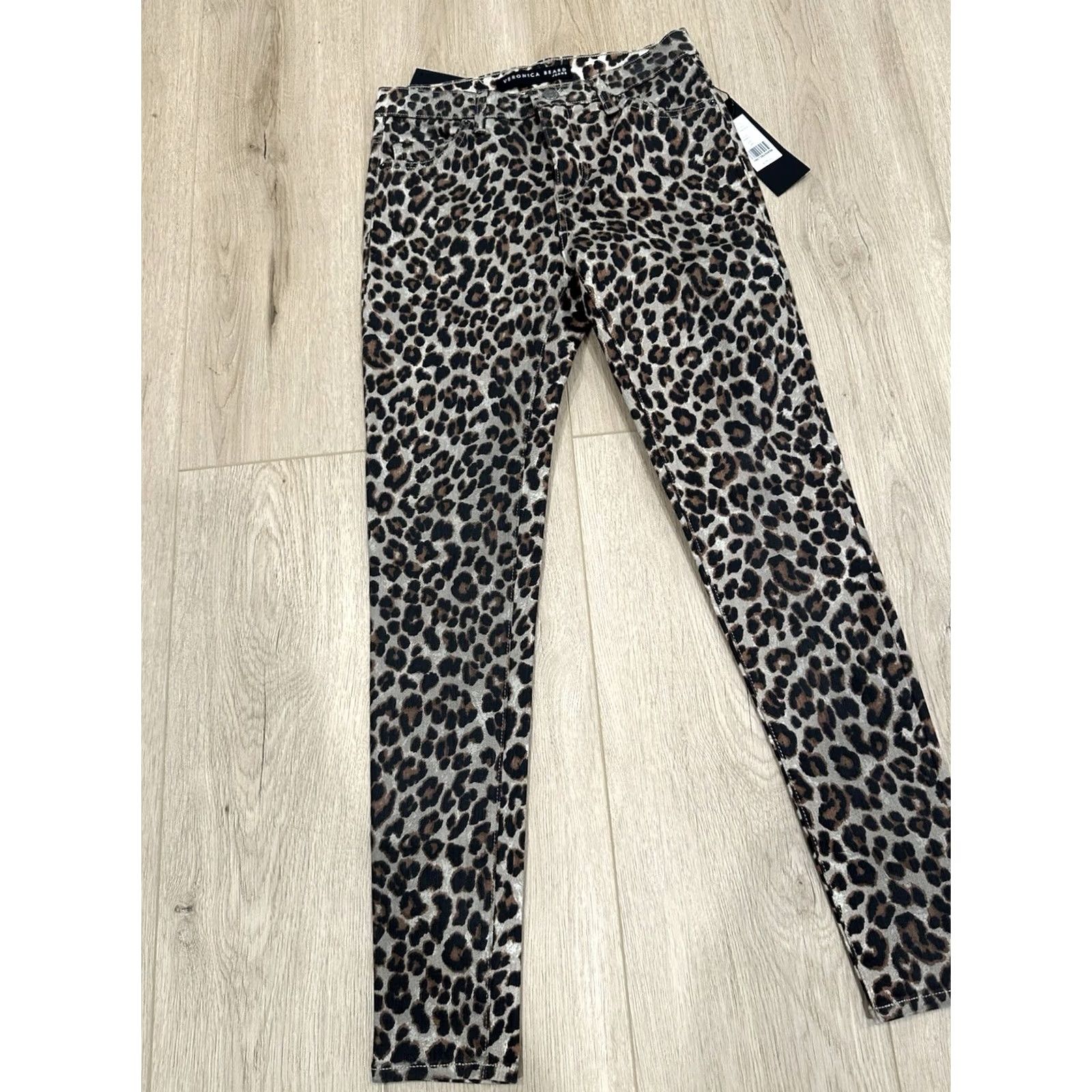 Veronica Beard Veronica Beard Brooke Mid-Rise Skinny Jeans Leopard Print NWT Size 26 Coated Women Size 26" / US 2 / IT 38 - 3 Thumbnail
