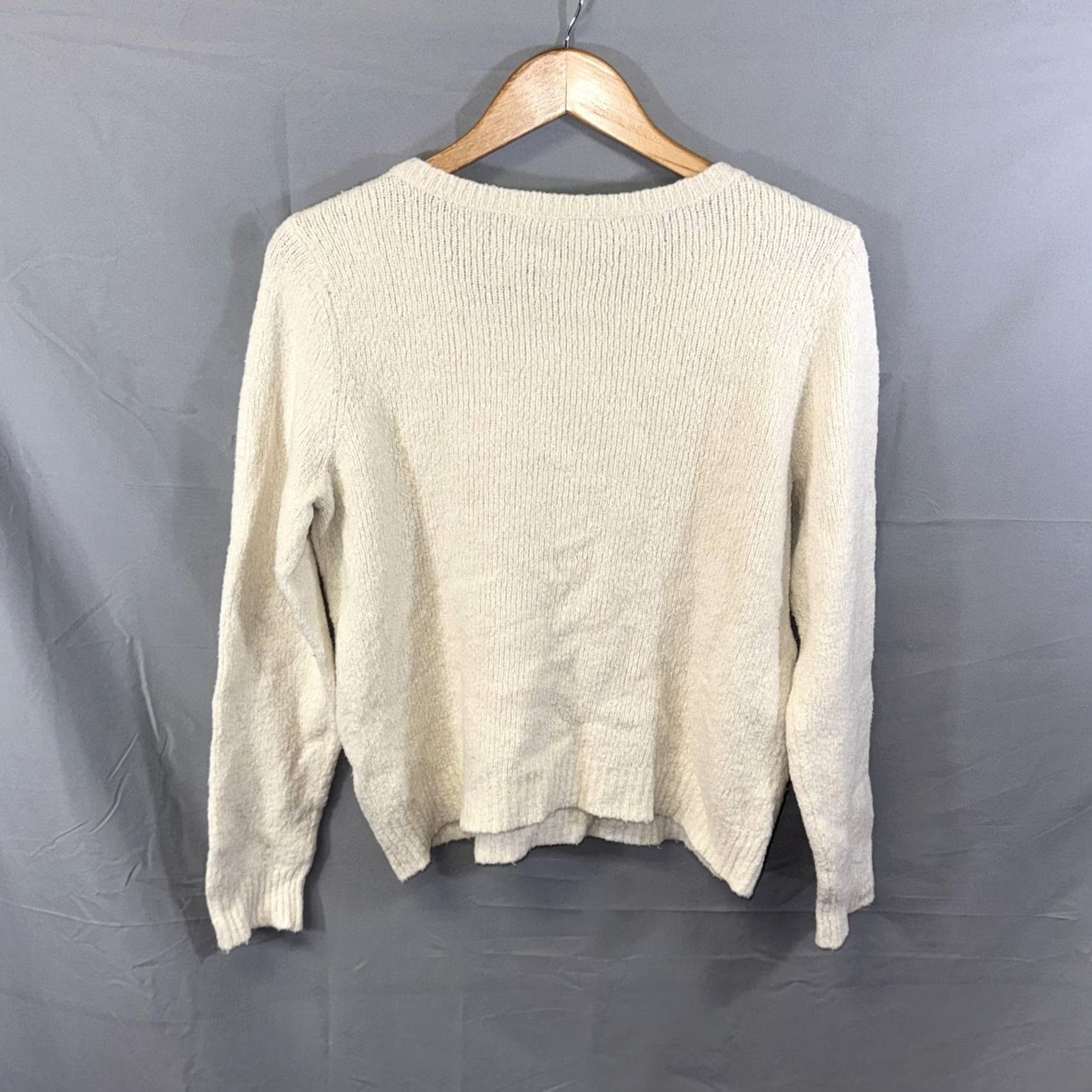 Eileen Fisher Eileen Fisher Sweater Womens Small Ivory Scoop Neck Organic Cotton Boucle Knit Pub Pullover Knitwear Mens? Size S / US 4 / IT 40 - 2 Thumbnail