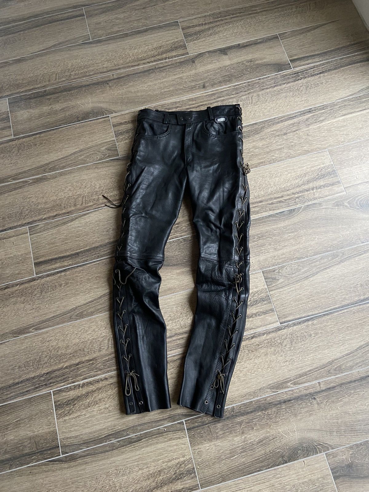Genuine Leather × Vintage Vintage Cowboys Biker leather pants y2k Balenciaga style Size US 34 / EU 50 - 1 Thumbnail