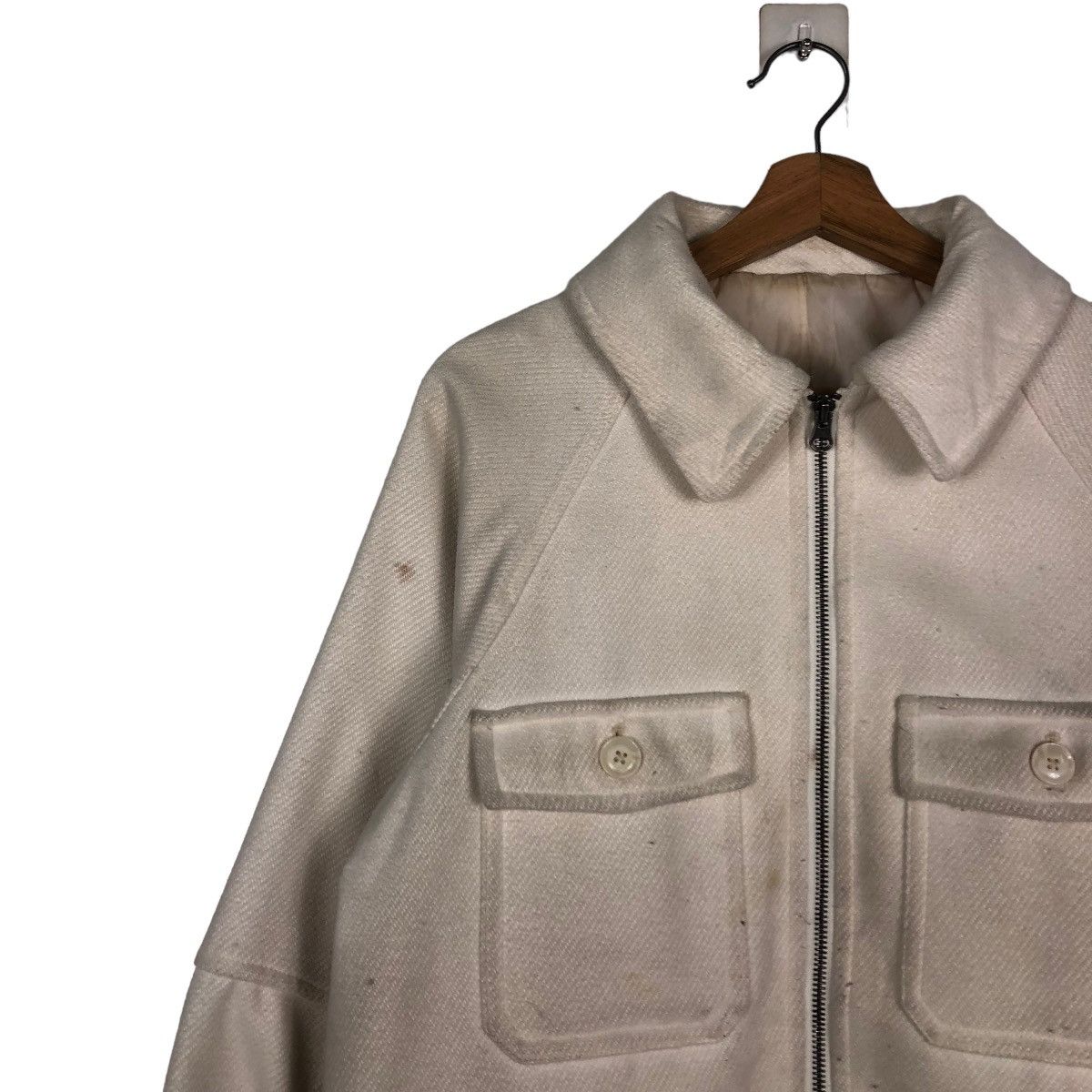 Japanese Brand × Vintage 📌VINTAGE CROPPED WOOL BIKER JACKET GU Size US M / EU 48-50 / 2 - 8 Thumbnail