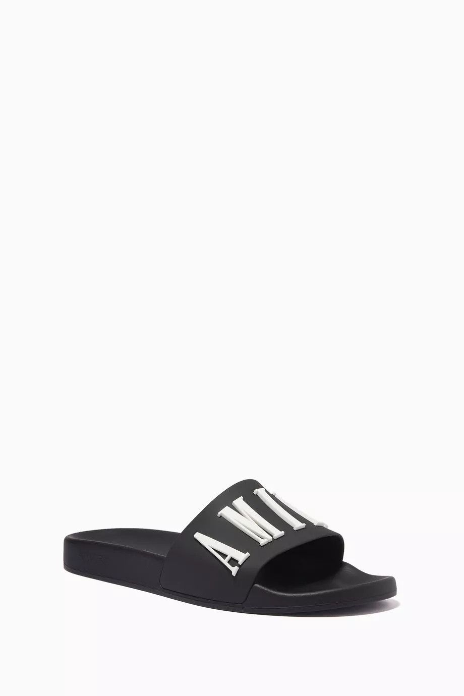 Amiri o1s1wg110325 Logo Pool Slides in Black Size US 12 / EU 45 - 3 Thumbnail