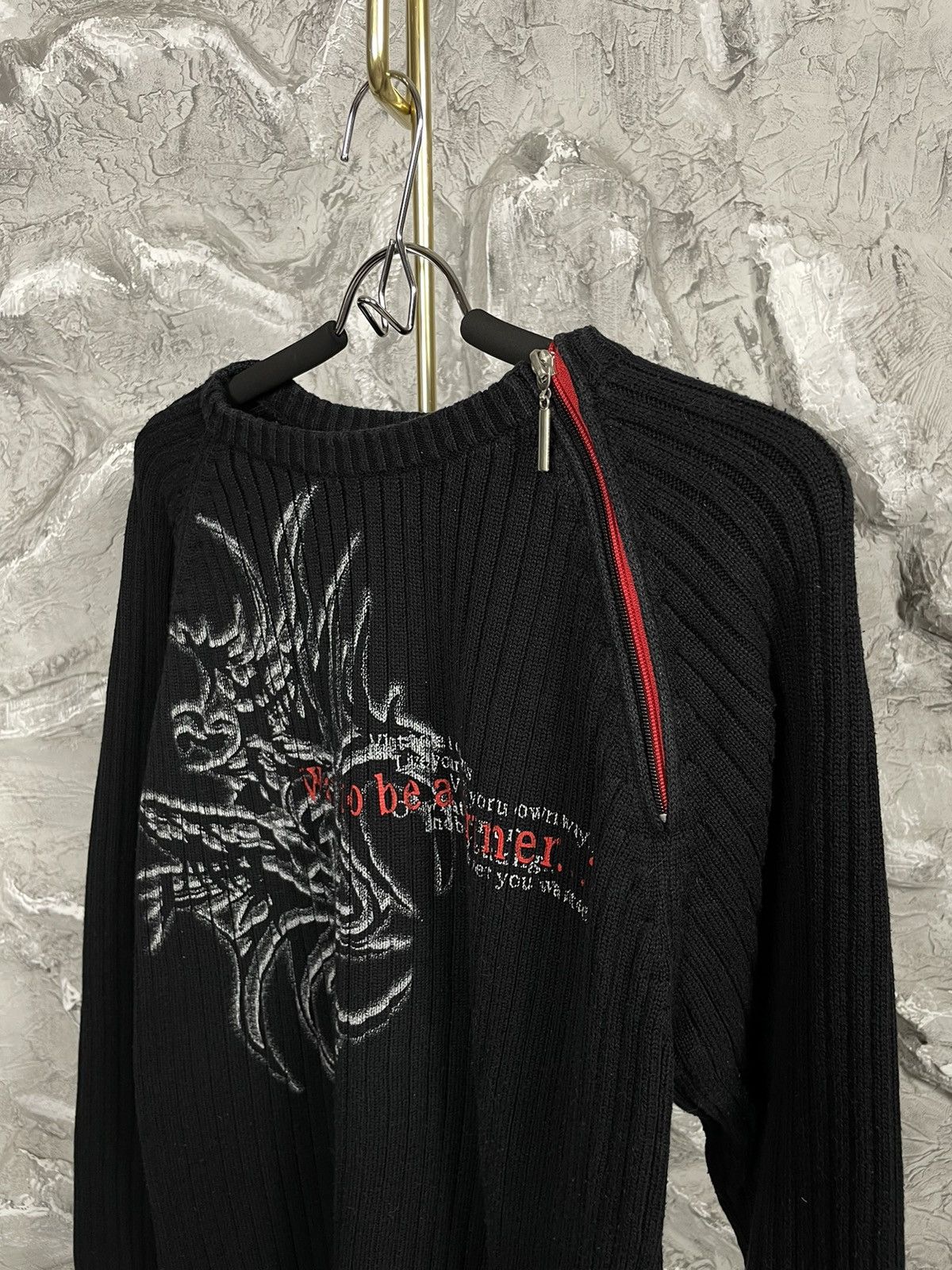 Japanese Brand Vintage Y2K Japanese Textured Zip Sweater Diesel Style Size US L / EU 52-54 / 3 - 5 Thumbnail