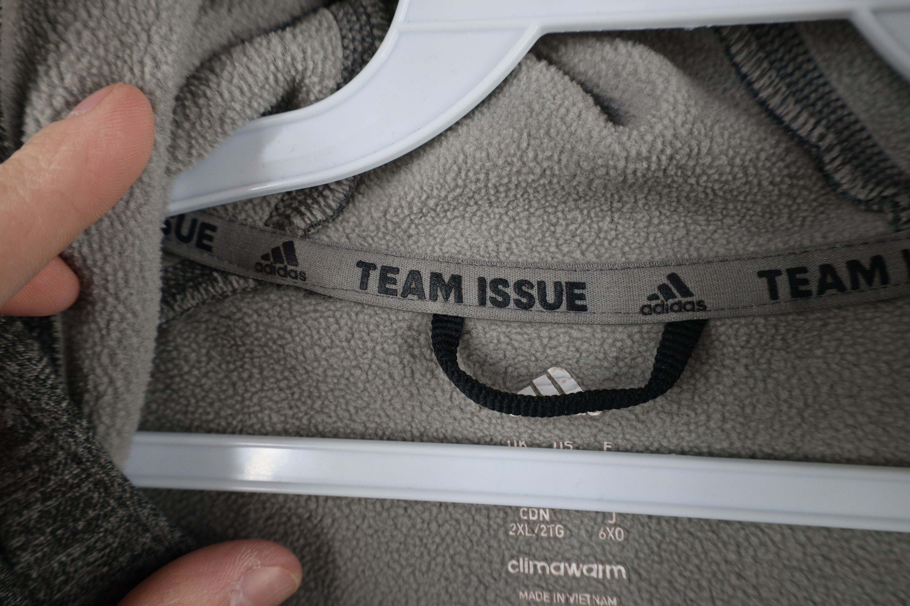 Adidas × Vintage Y2K Adidas Spell Out Fleece Lined Hoodie Sweatshirt Gray Size US XXL / EU 58 / 5 - 7 Thumbnail