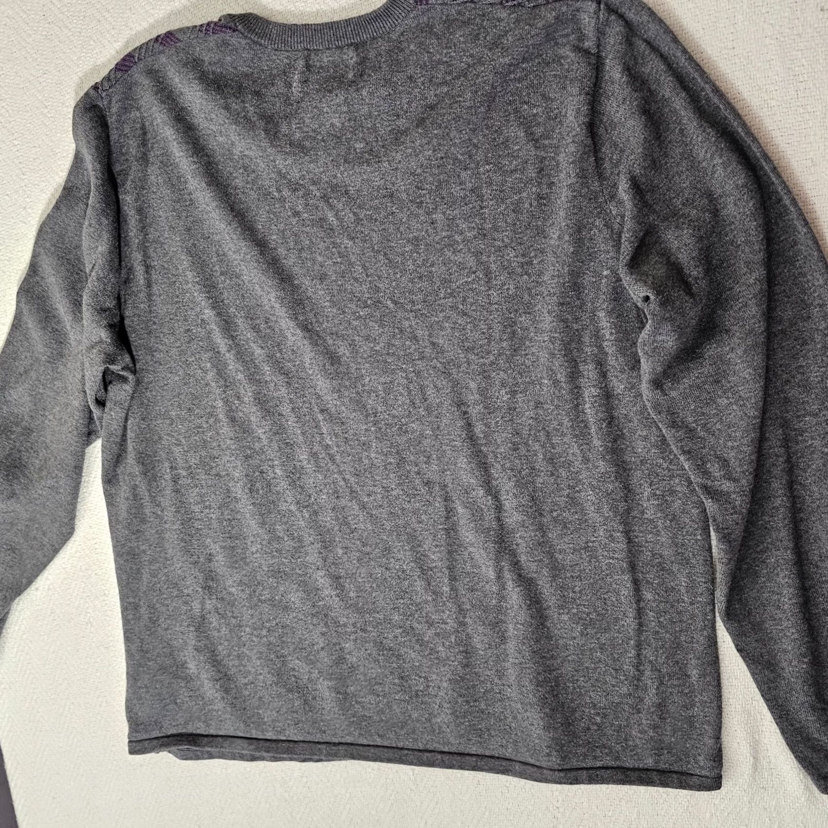 Michael Kors Michael Kors Sweater Mens XL Purple Gray Argyle Knit V-Neck Long Sleeve Pullover Shirt Size US XL / EU 56 / 4 - 7 Thumbnail