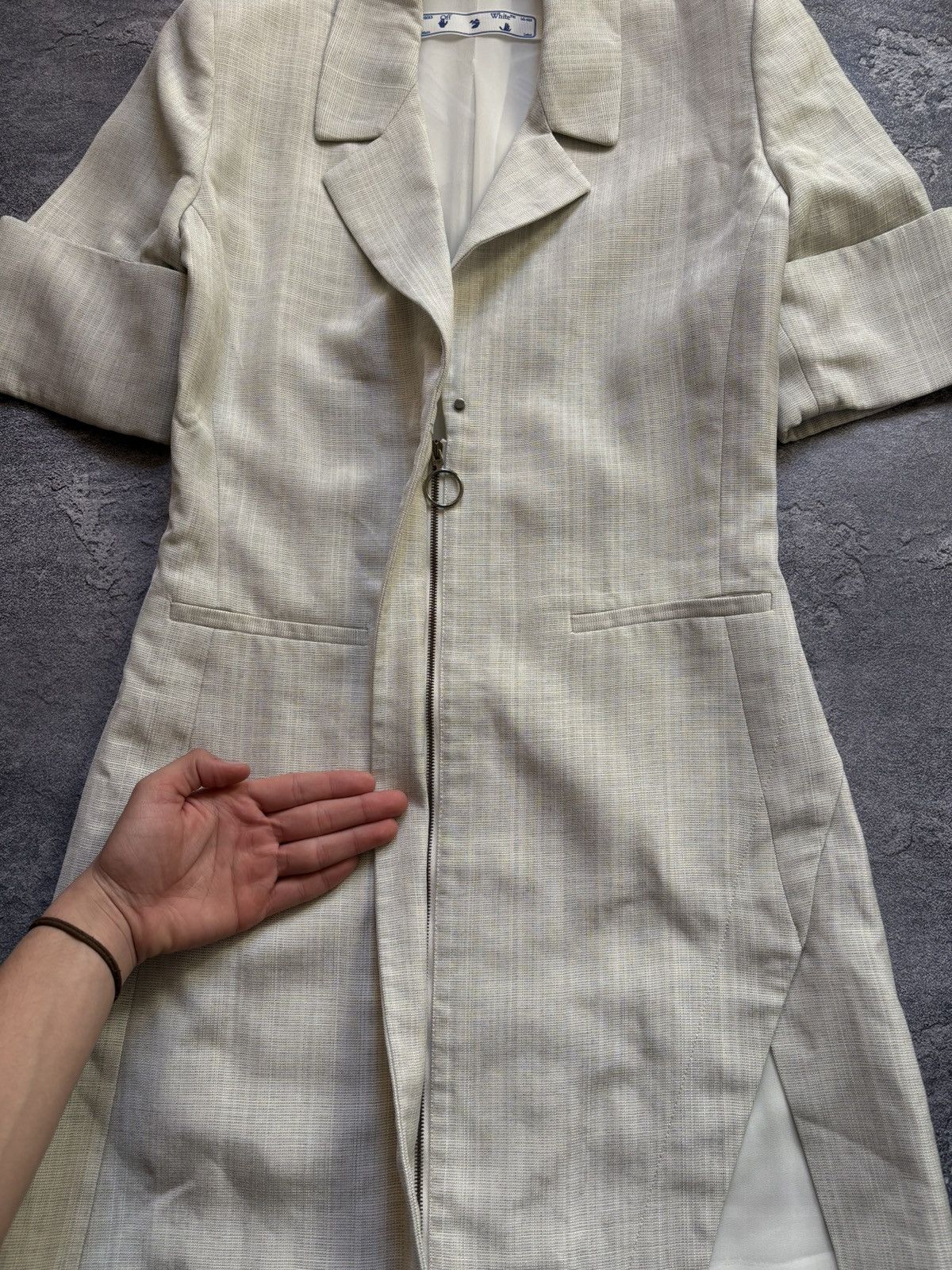 Off-White OFF-WHITE Luxury Embroidered Big Logo Zip Up Blazer Dress Size S / US 4 / IT 40 - 11 Thumbnail