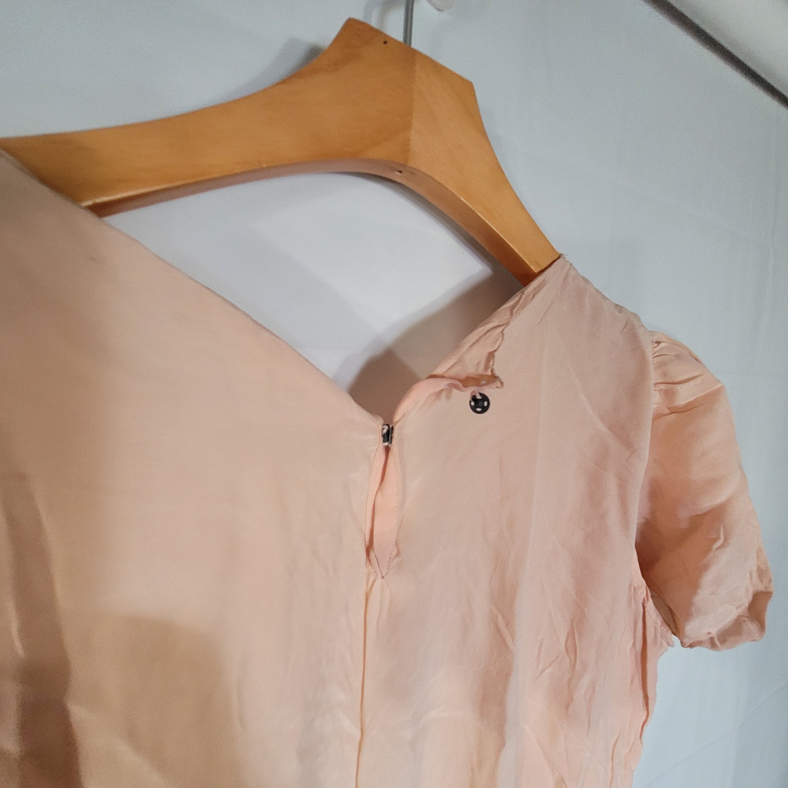 Other Women's 100% Silk Short Sleeve Shirt Dress Flaw SDK385 Size S / US 4 / IT 40 - 2 Thumbnail