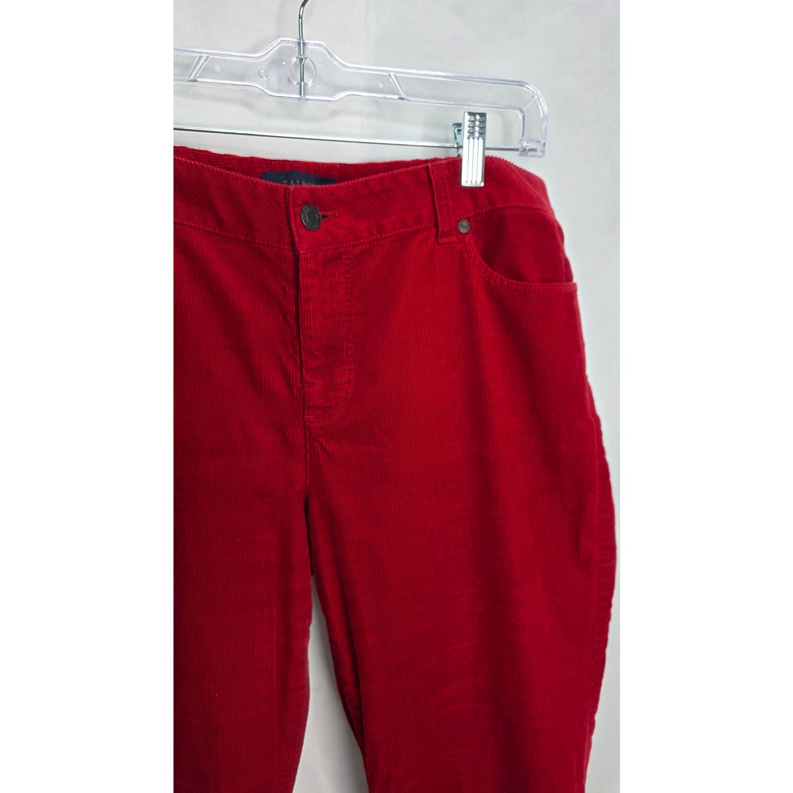 Other Talbots Red Classic Wide Leg Curvy Corduroy Women's Pants Size 35" - 5 Thumbnail