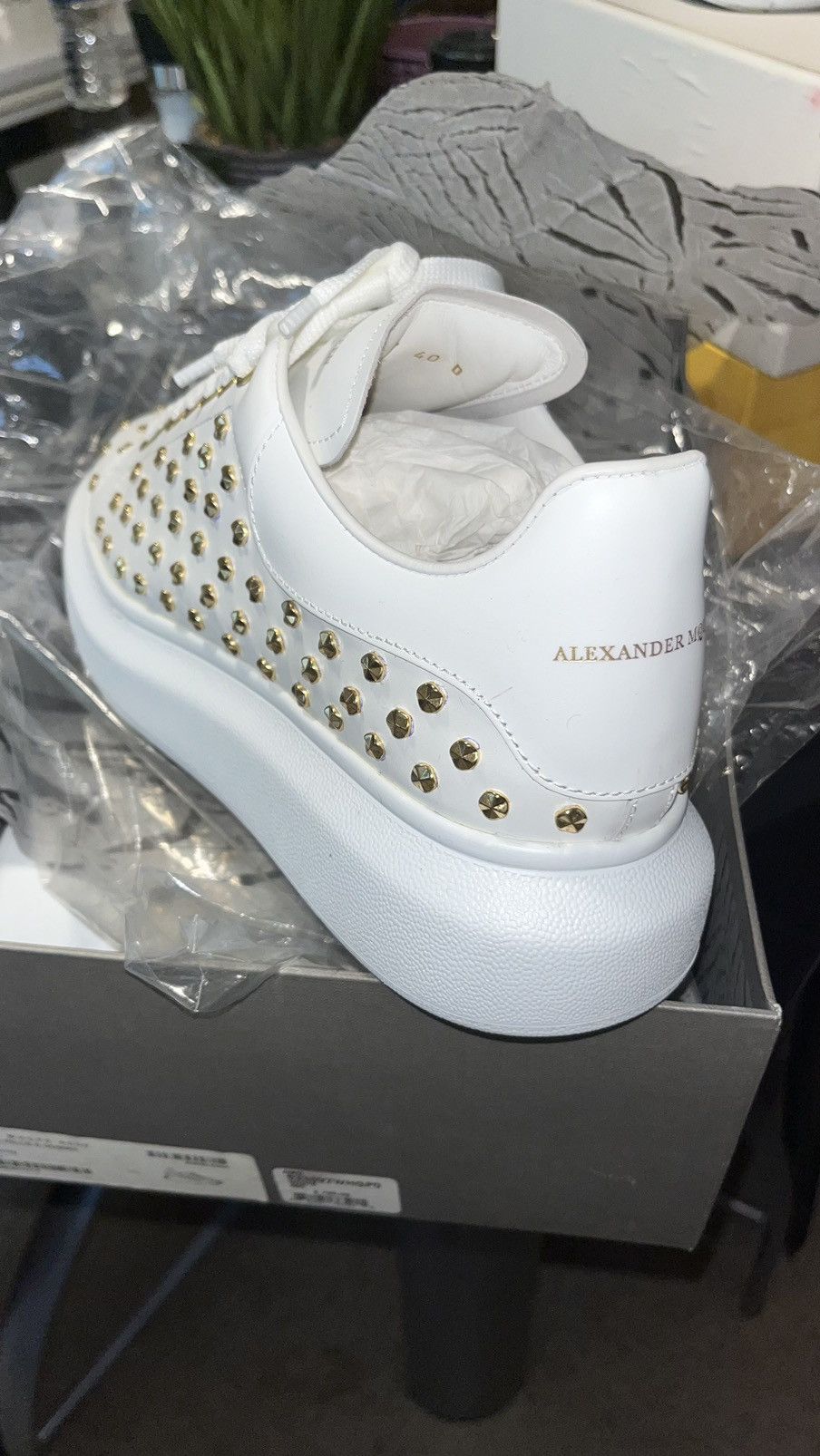 Alexander McQueen Alexander McQueen Spike-studded Leather Platform Sneakers Size US 10 / IT 40 - 2 Thumbnail