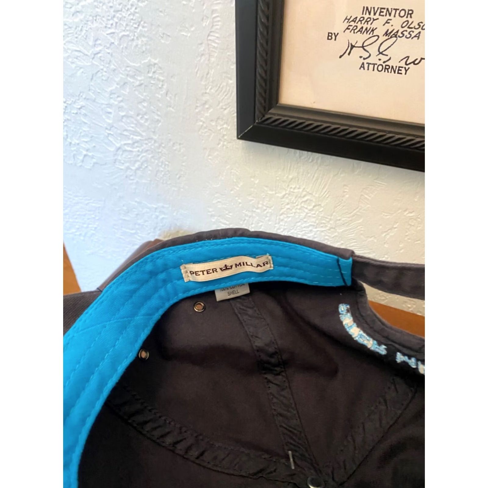 Peter Millar Peter Millar Baseball Cap Mens One Size Adjustable Strapback Cotton Navy Blue Slate Blue Classic Logo EUC Size ONE SIZE - 5 Thumbnail