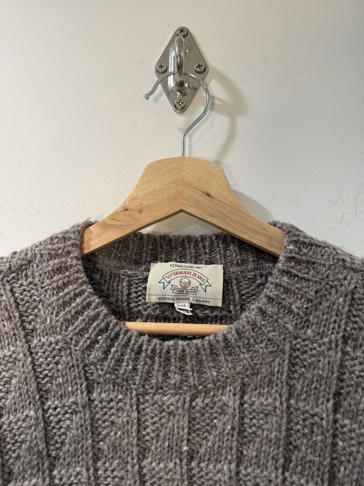 Armani Vintage Armani Jeans AJ Textured Alpaca Blend Knit Sweater Size US XL / EU 56 / 4 - 2 Thumbnail