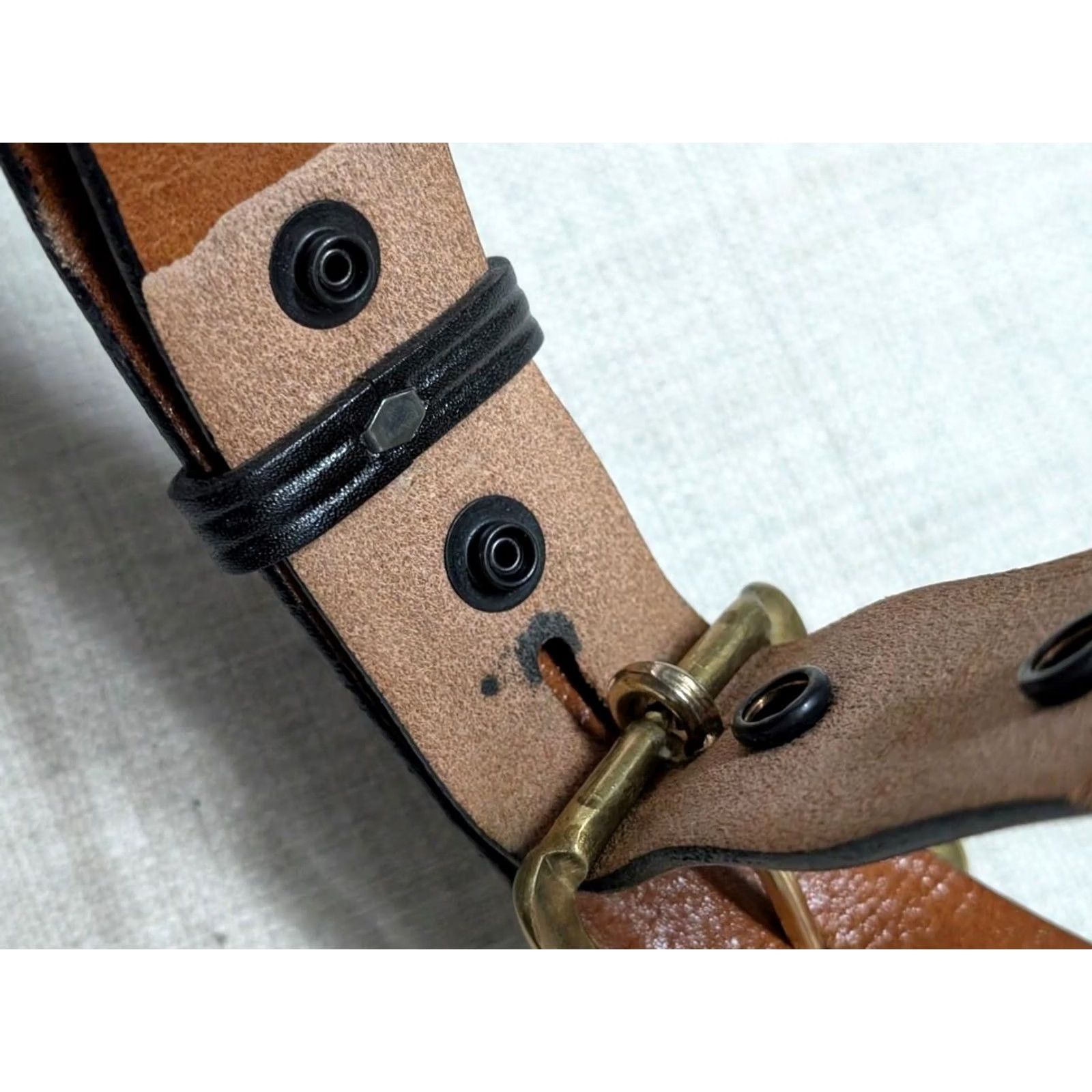 Vintage VINTAGE western belt Don Hume 34 black Cowhide Leather belt COWBOY Mens Size 34 - 6 Thumbnail