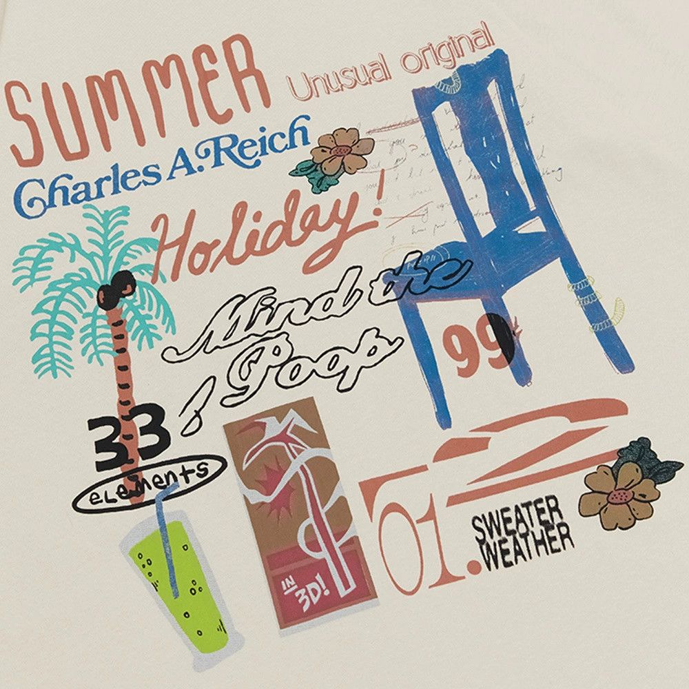 Vintage Men's loose casual high street beach chair print T-shirt Size US M / EU 48-50 / 2 - 5 Thumbnail